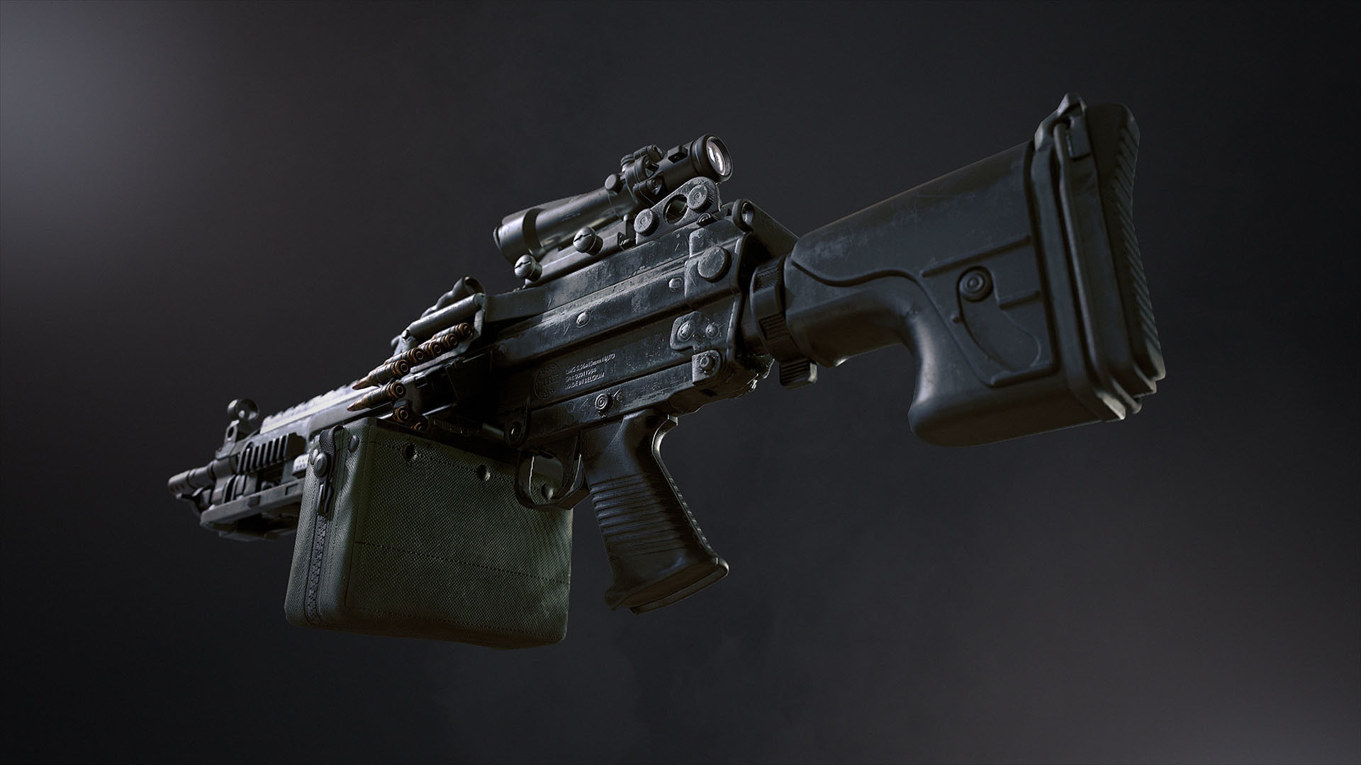 SBG Light Machine Gun Low-poly 3D model_11