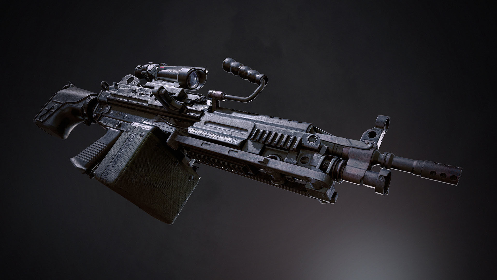 SBG Light Machine Gun Low-poly 3D model_7
