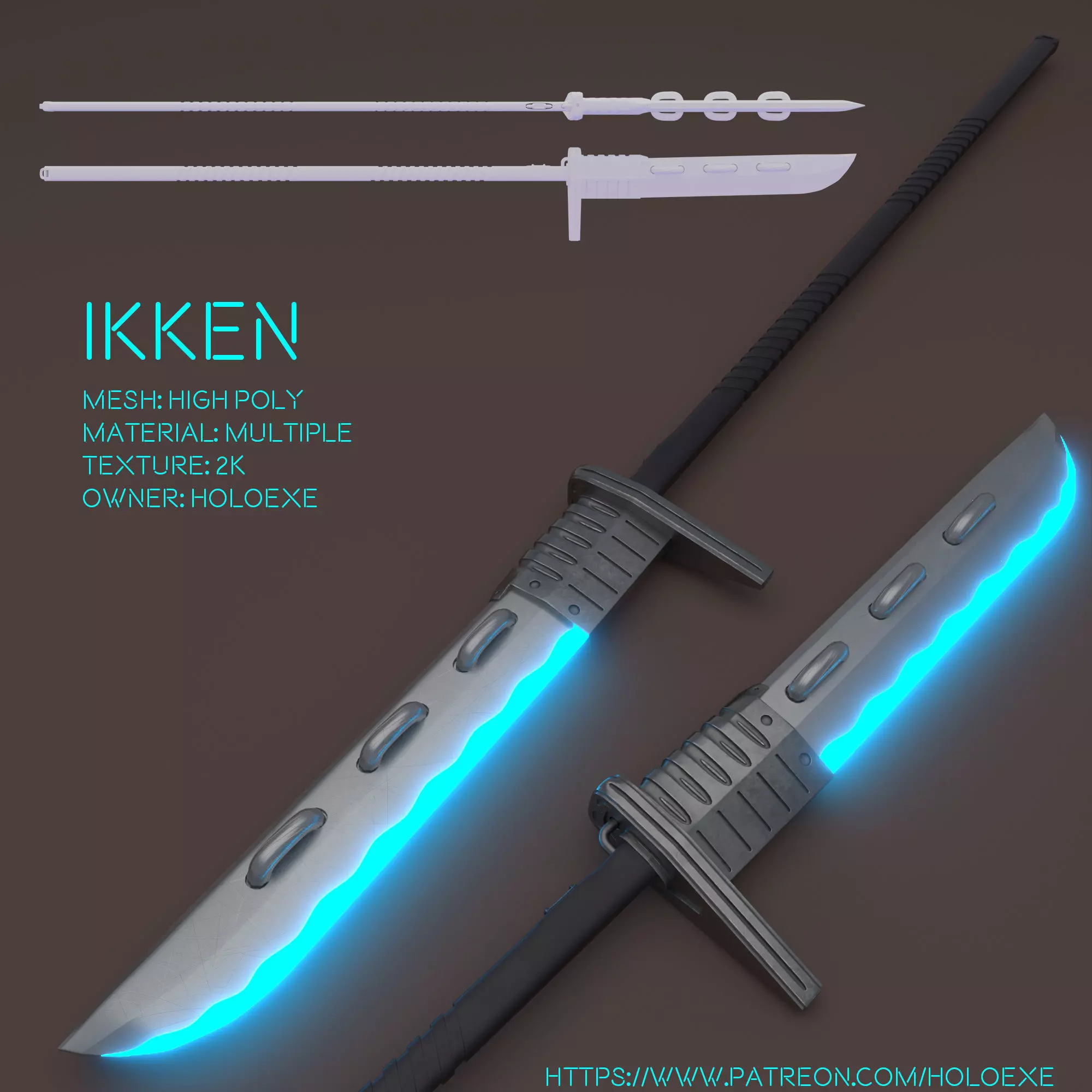 Ikken Glaive Concept 3D model