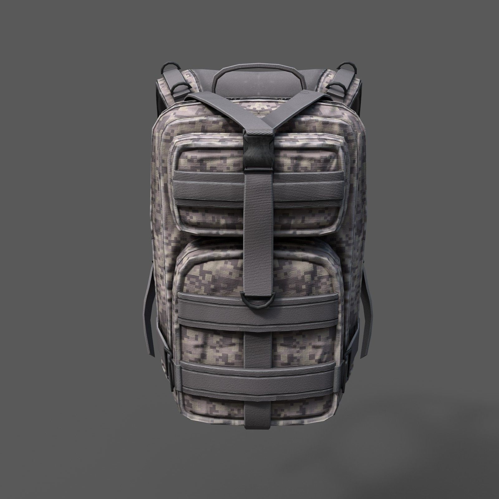 Backpack military  Low-poly 3D model_1