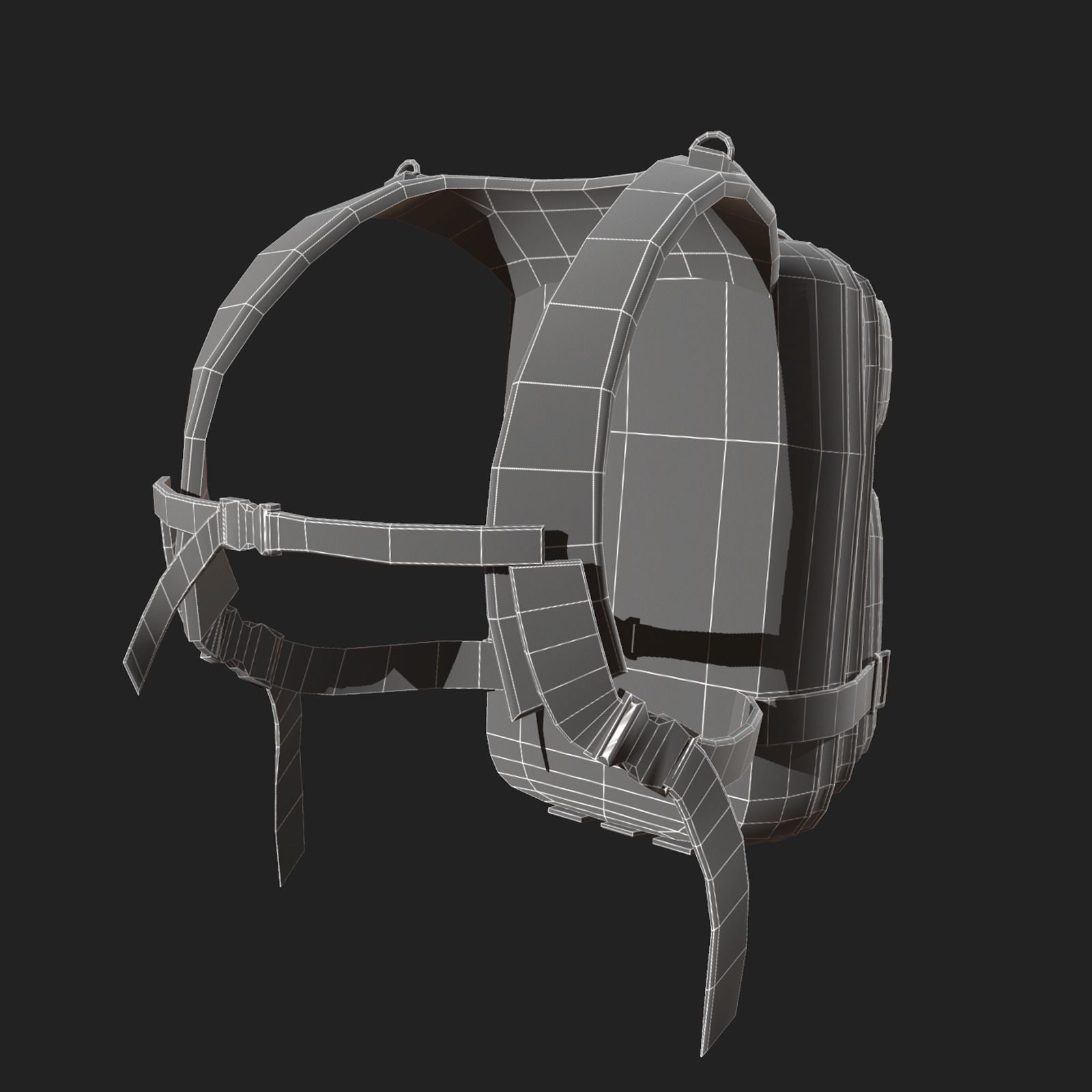 Backpack military  Low-poly 3D model_6