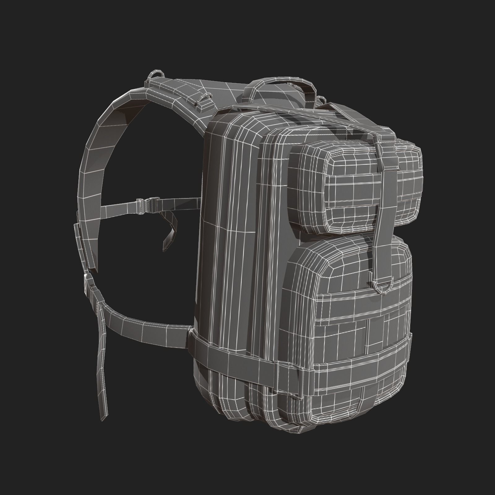 Backpack military  Low-poly 3D model_5