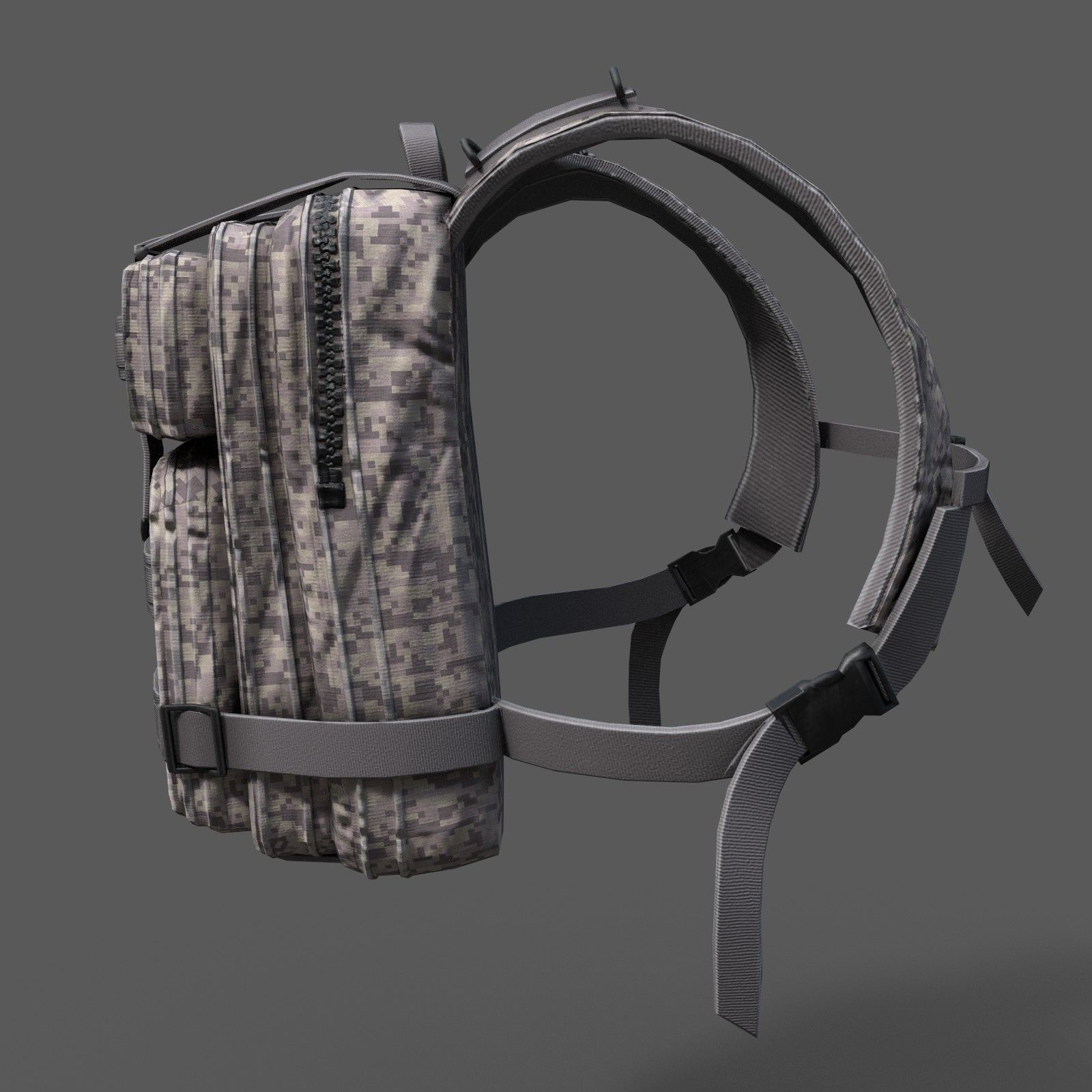 Backpack military  Low-poly 3D model_3