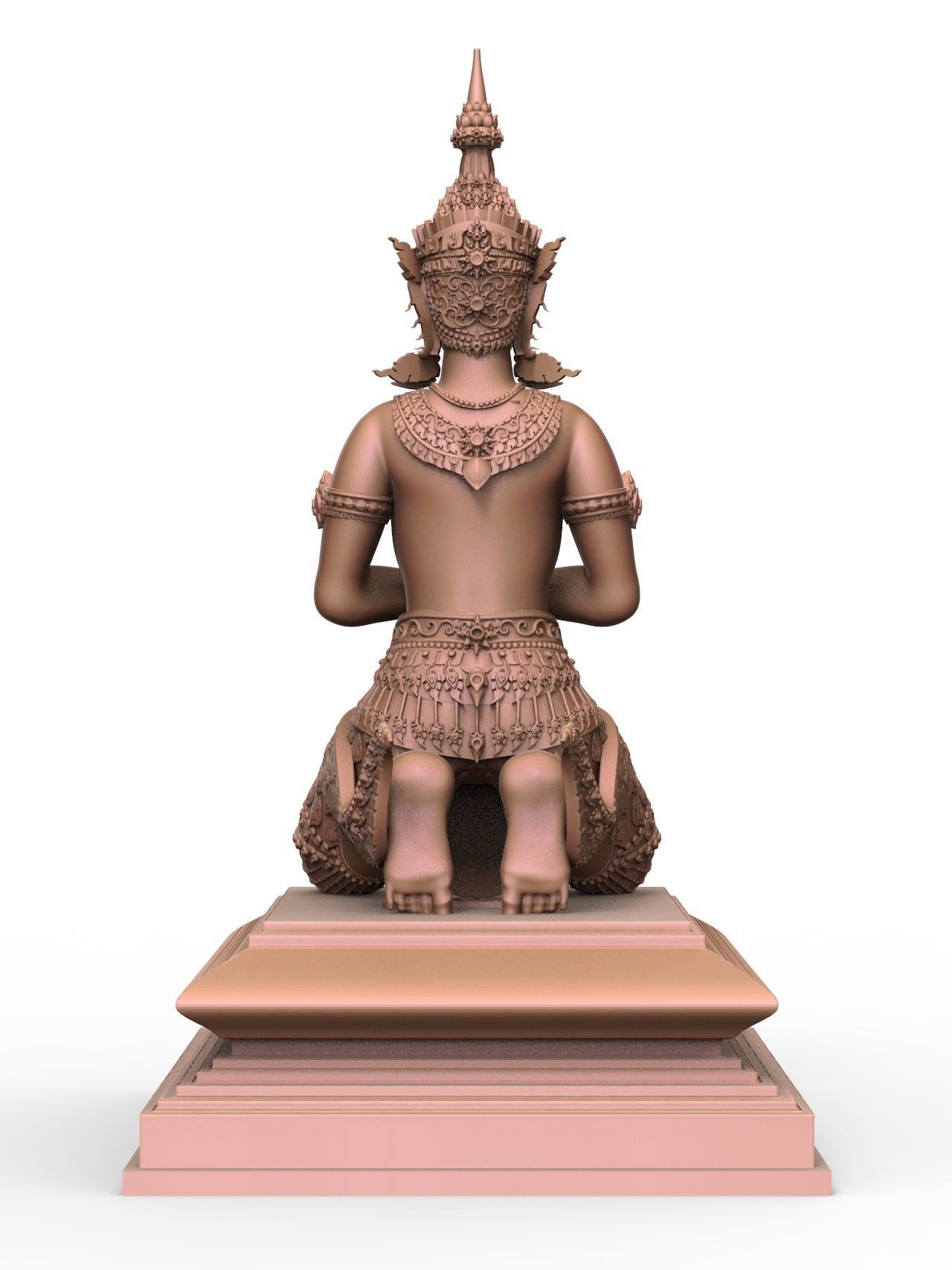 The Angle Thai Siting Hand - Thai Pattern 3D print model_4