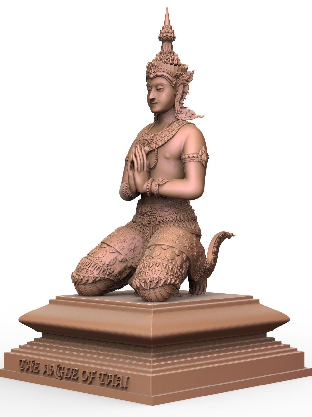 The Angle Thai Siting Hand - Thai Pattern 3D print model_5