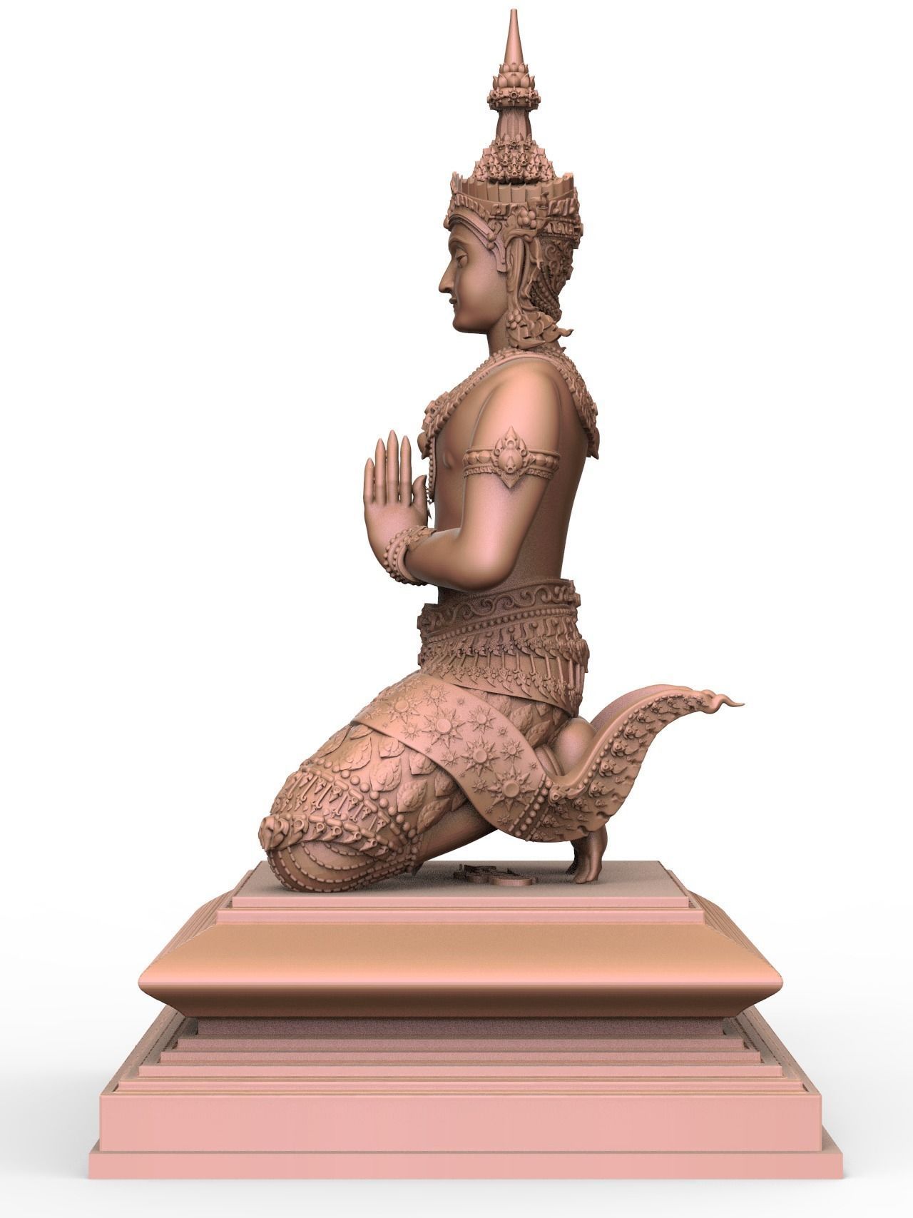 The Angle Thai Siting Hand - Thai Pattern 3D print model_3