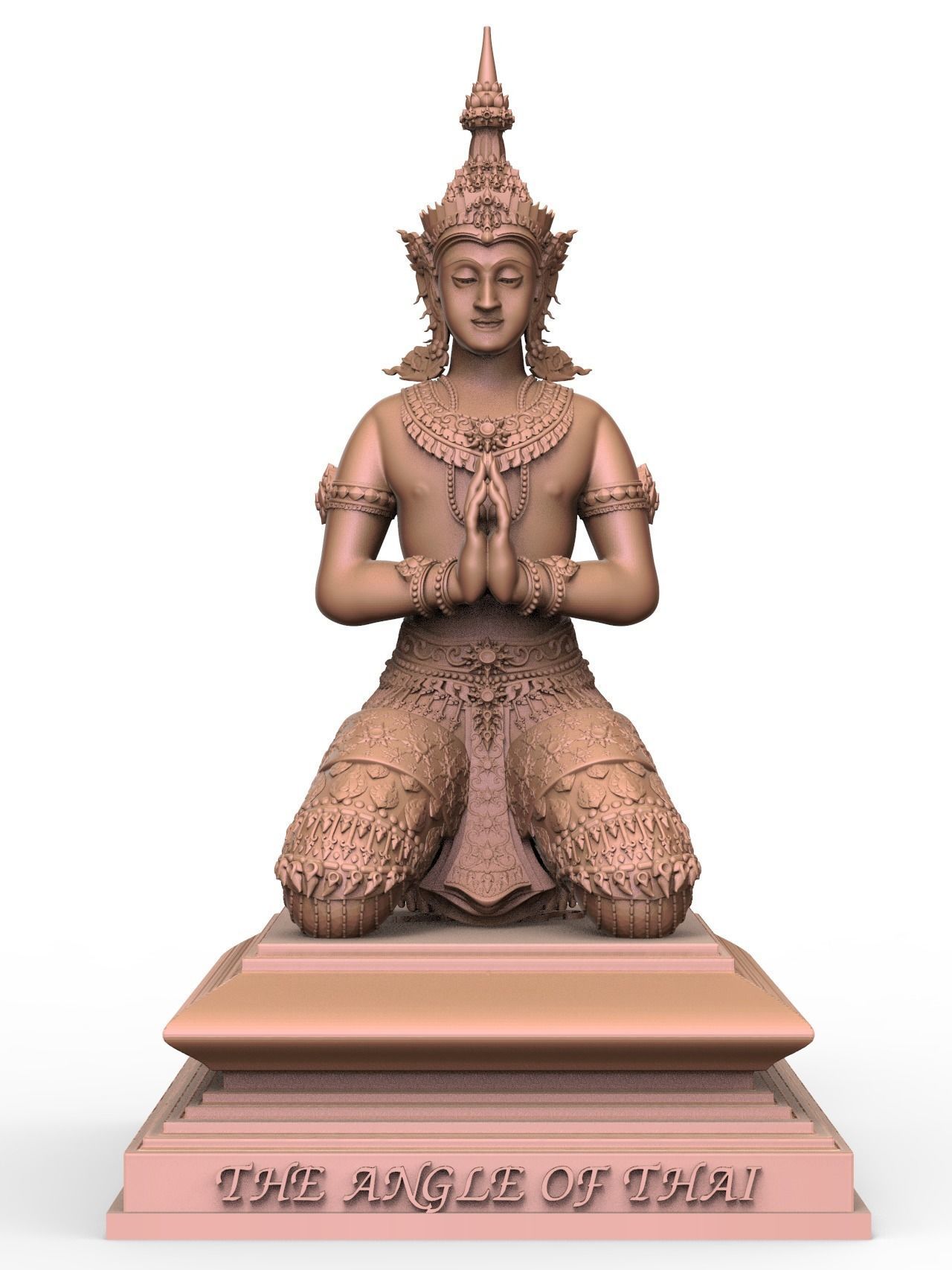 The Angle Thai Siting Hand - Thai Pattern 3D print model_1