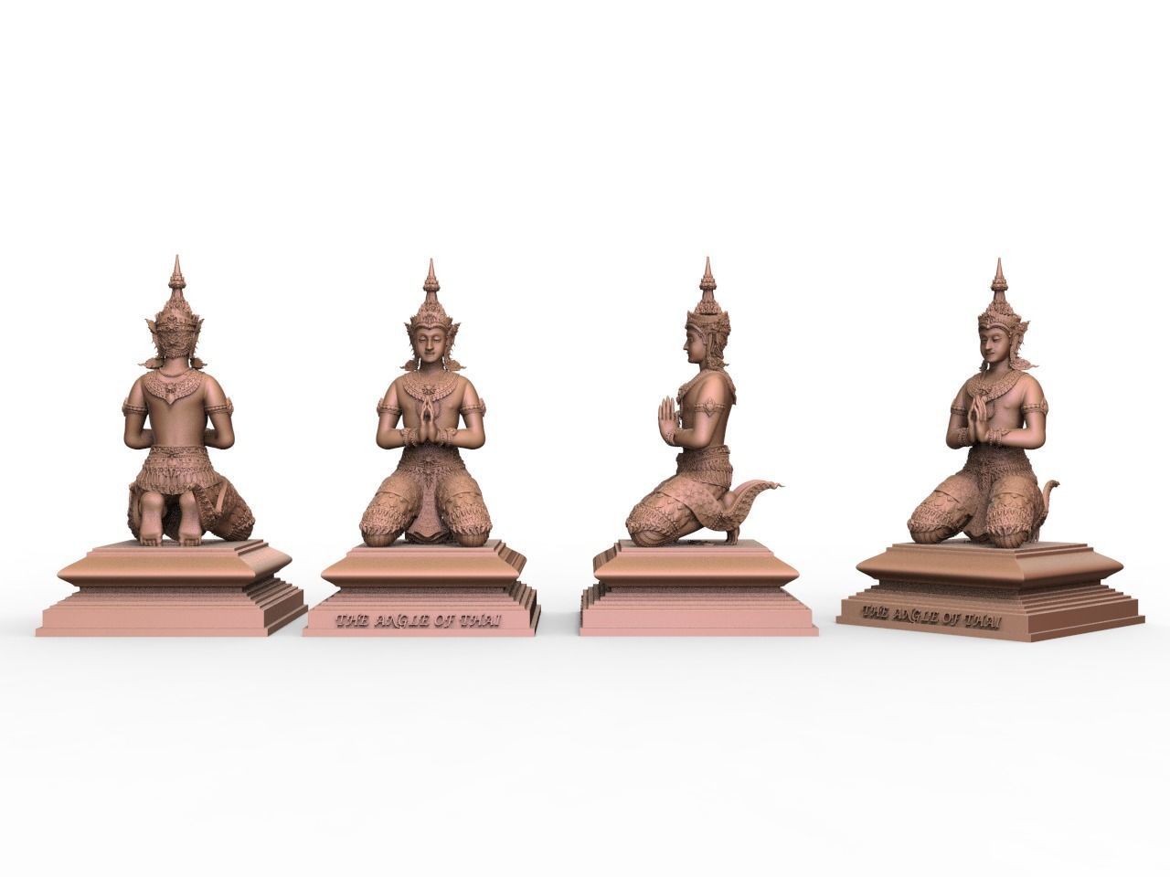 The Angle Thai Siting Hand - Thai Pattern 3D print model_6