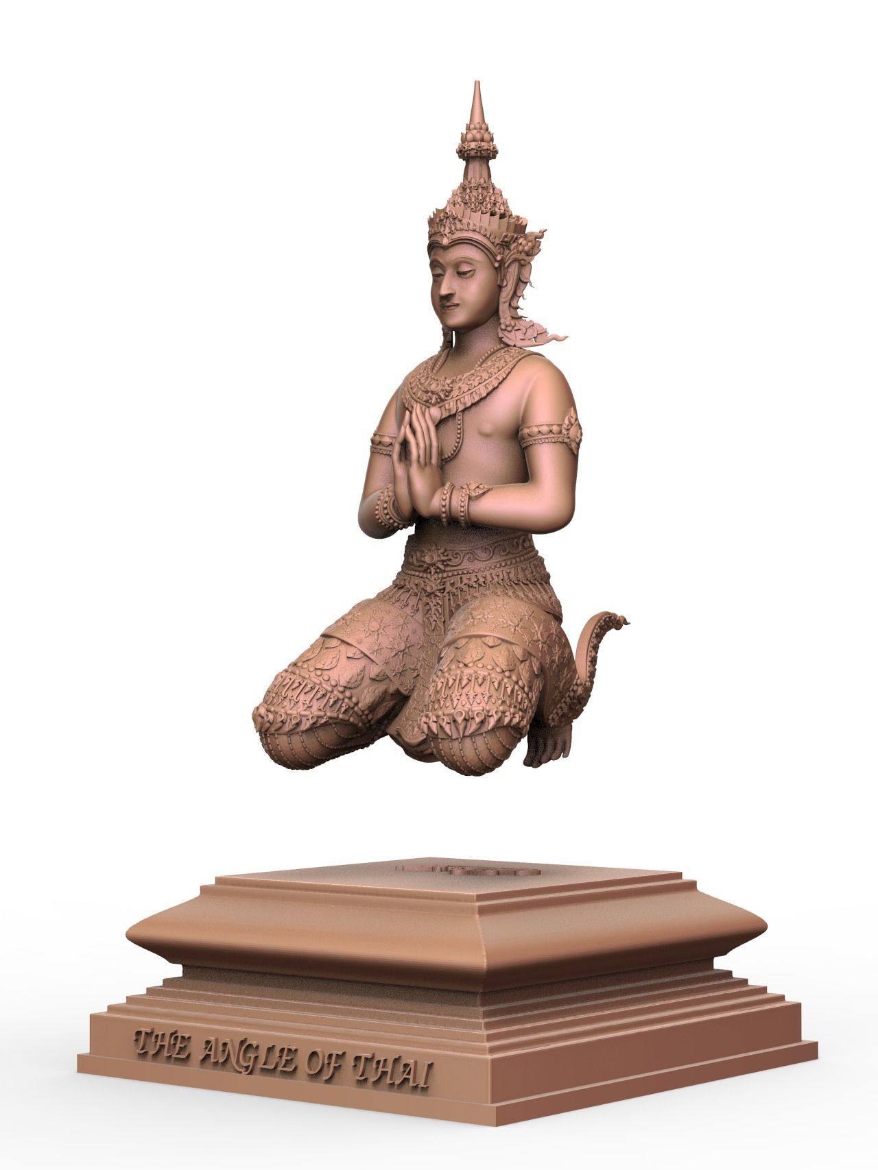 The Angle Thai Siting Hand - Thai Pattern 3D print model_2