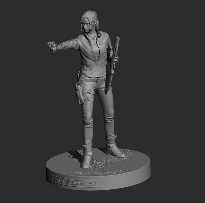 Claire Redfield Resident Evil 2 Remake Statue 3D print model_2