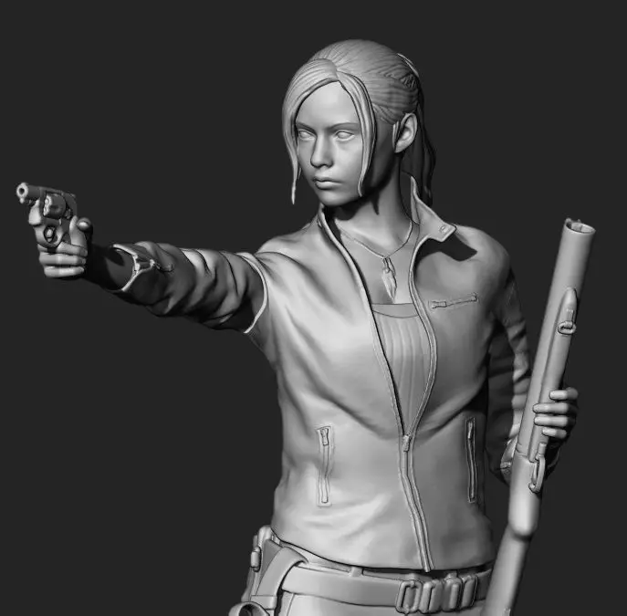 Claire Redfield Resident Evil 2 Remake Statue 3D print model_0