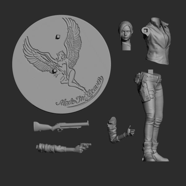 Claire Redfield Resident Evil 2 Remake Statue 3D print model_5