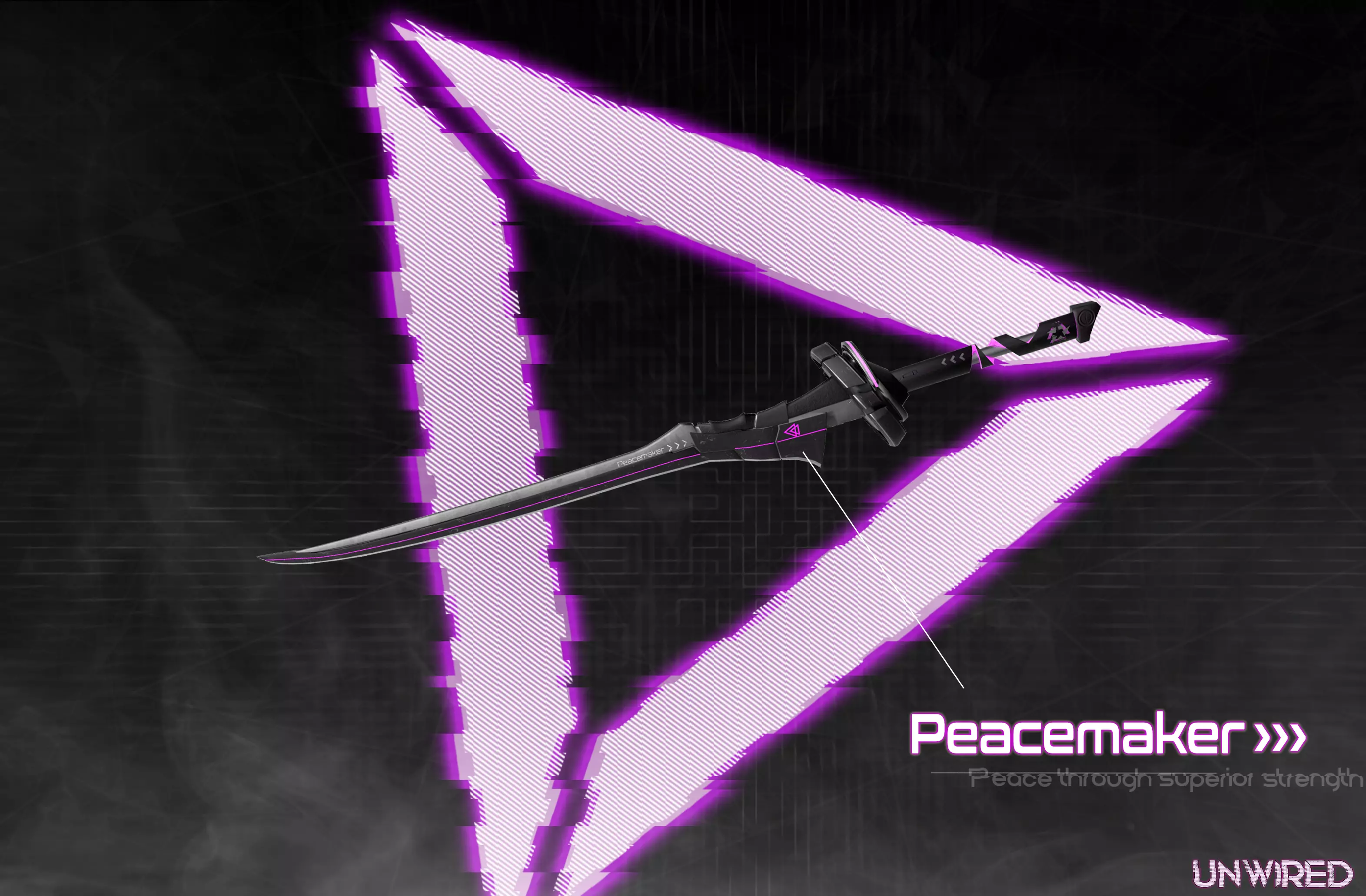 Cyberpunk katana - Peacemaker Low-poly 3D model_0