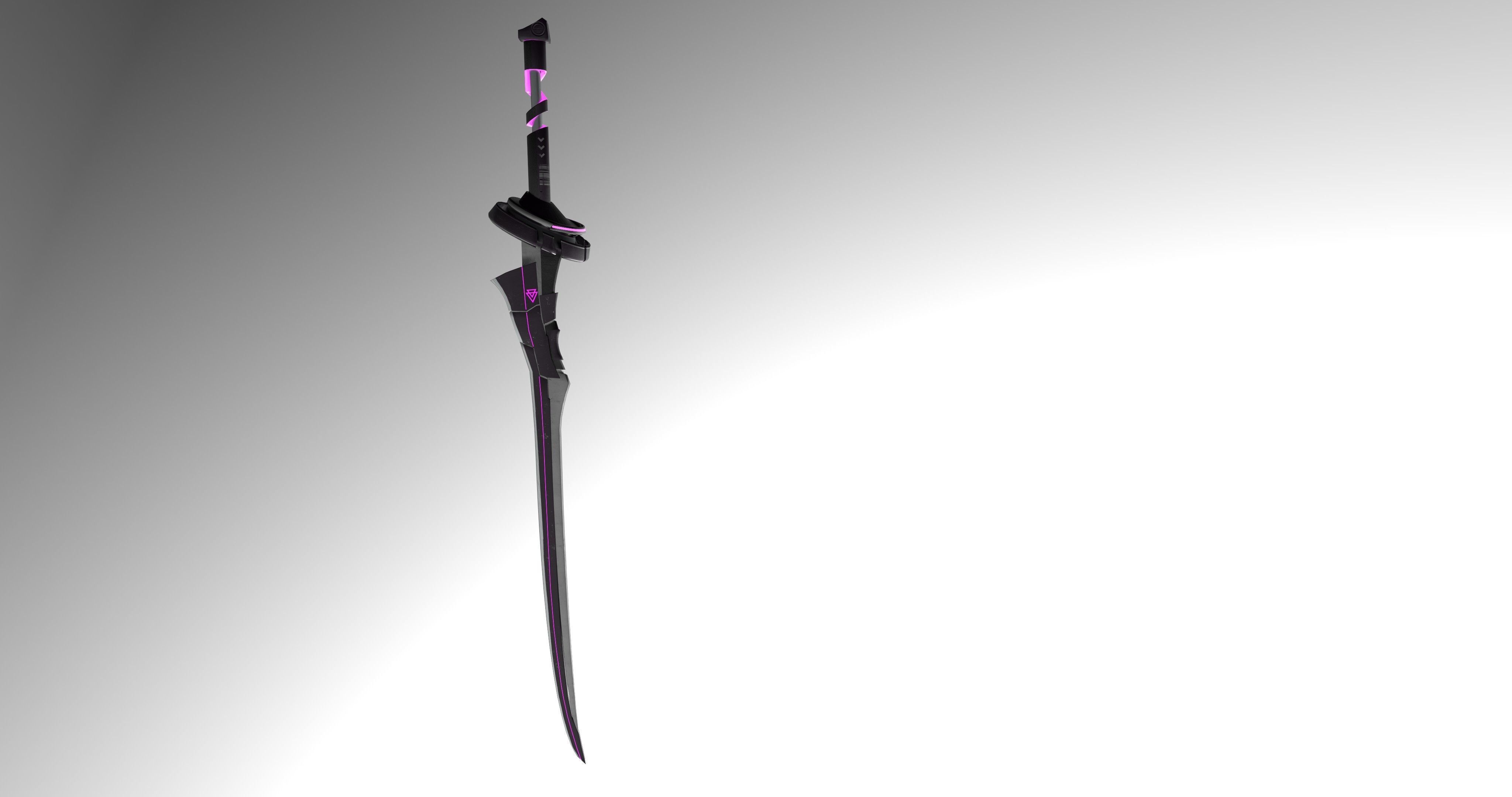 Cyberpunk katana - Peacemaker Low-poly 3D model_3