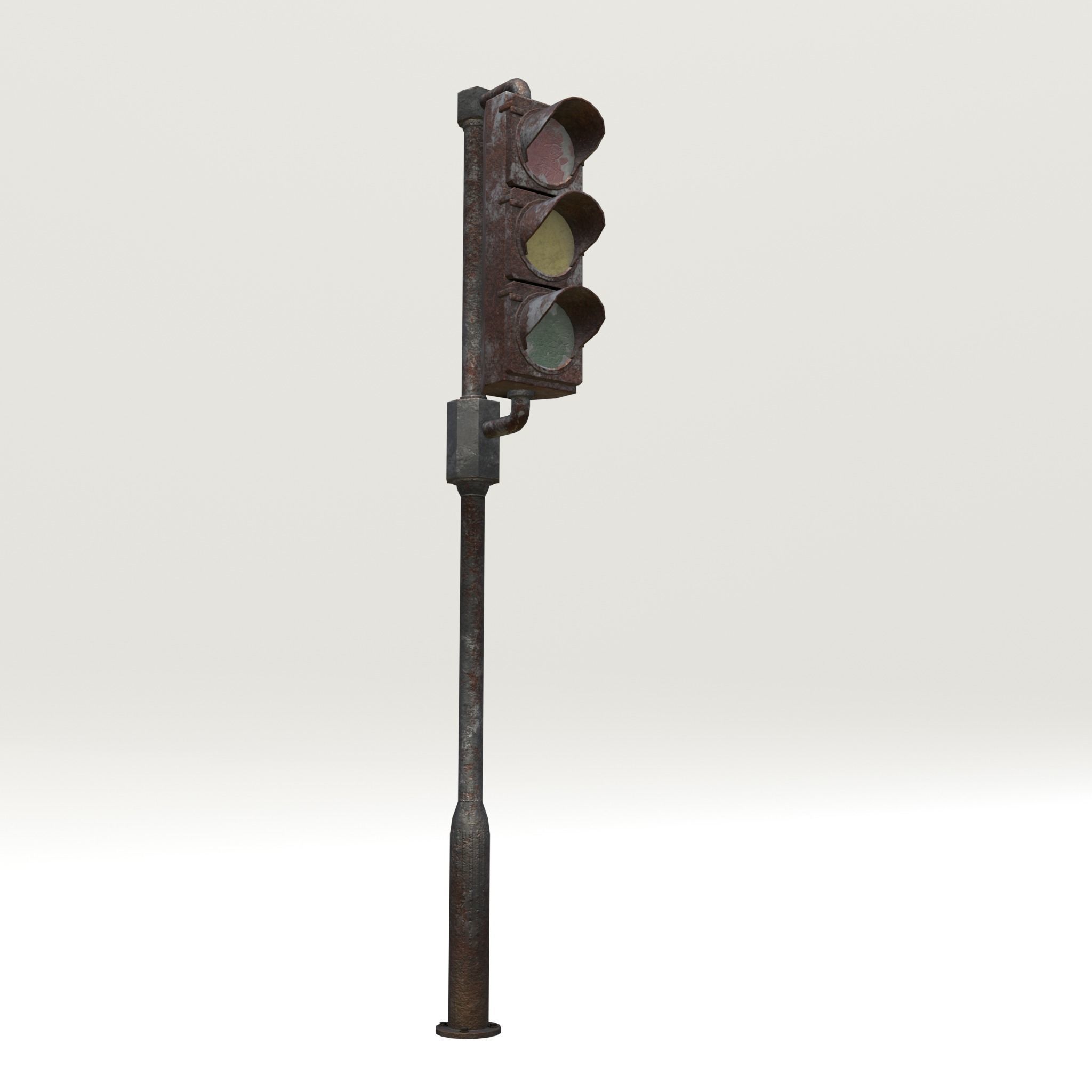 Game-ready rusty postapo retro traffic lights - Unity - UE4 Low-poly 3D model_2