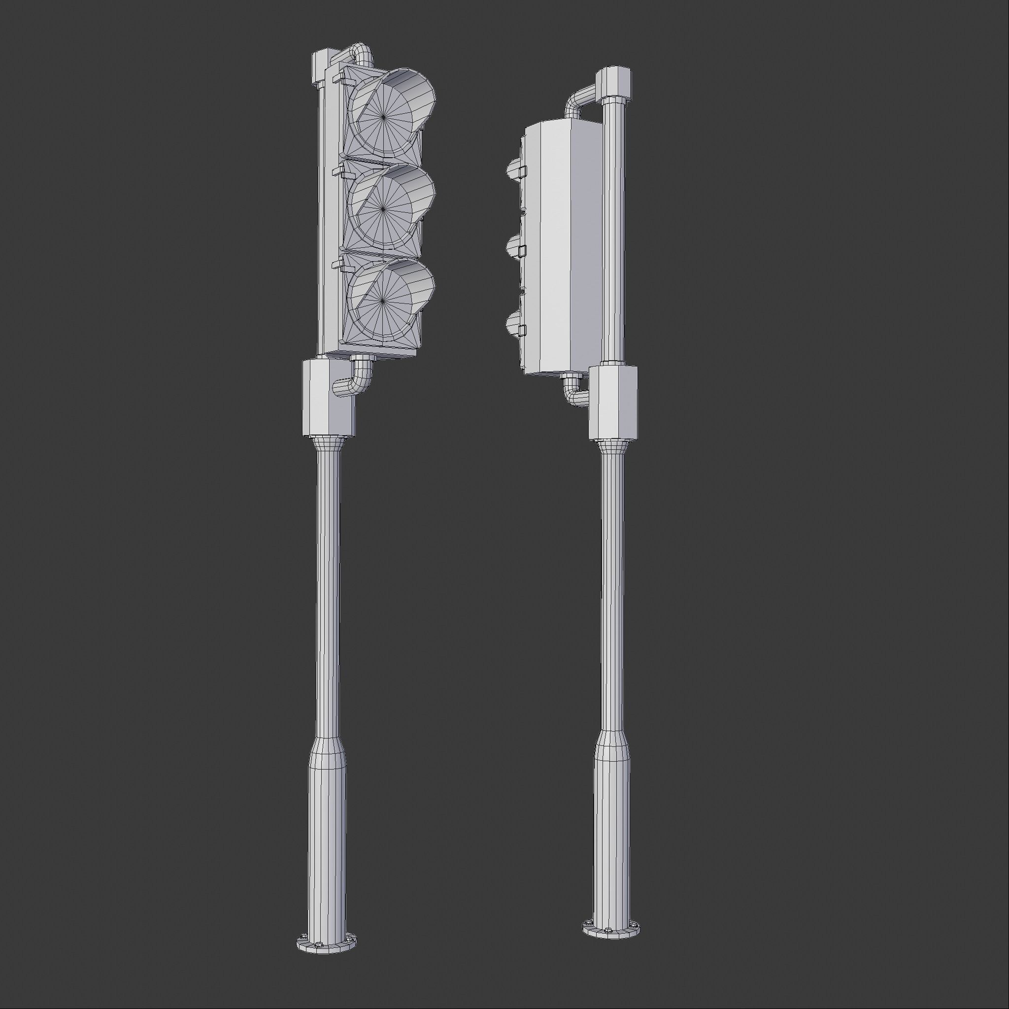 Game-ready rusty postapo retro traffic lights - Unity - UE4 Low-poly 3D model_21
