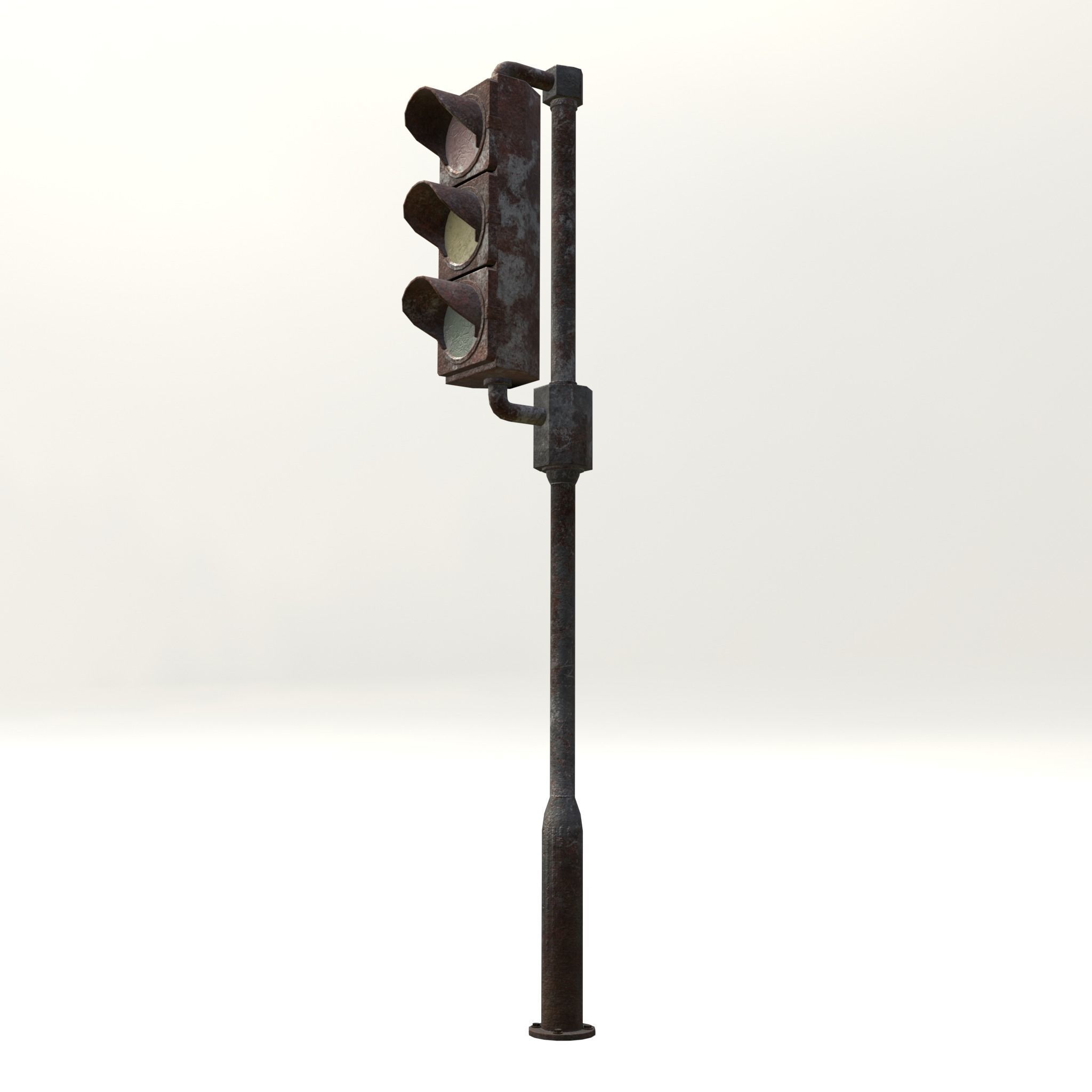 Game-ready rusty postapo retro traffic lights - Unity - UE4 Low-poly 3D model_3