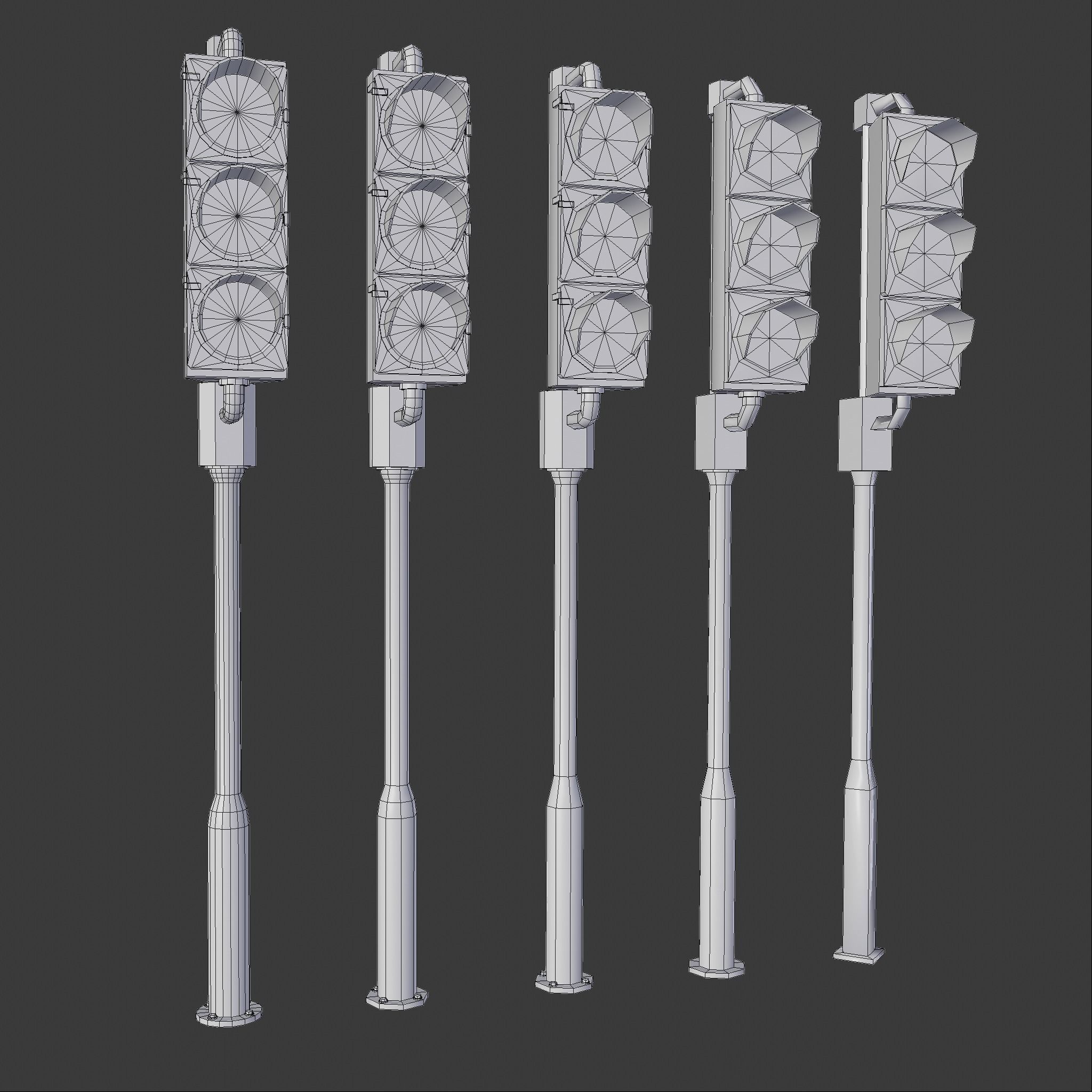 Game-ready rusty postapo retro traffic lights - Unity - UE4 Low-poly 3D model_22