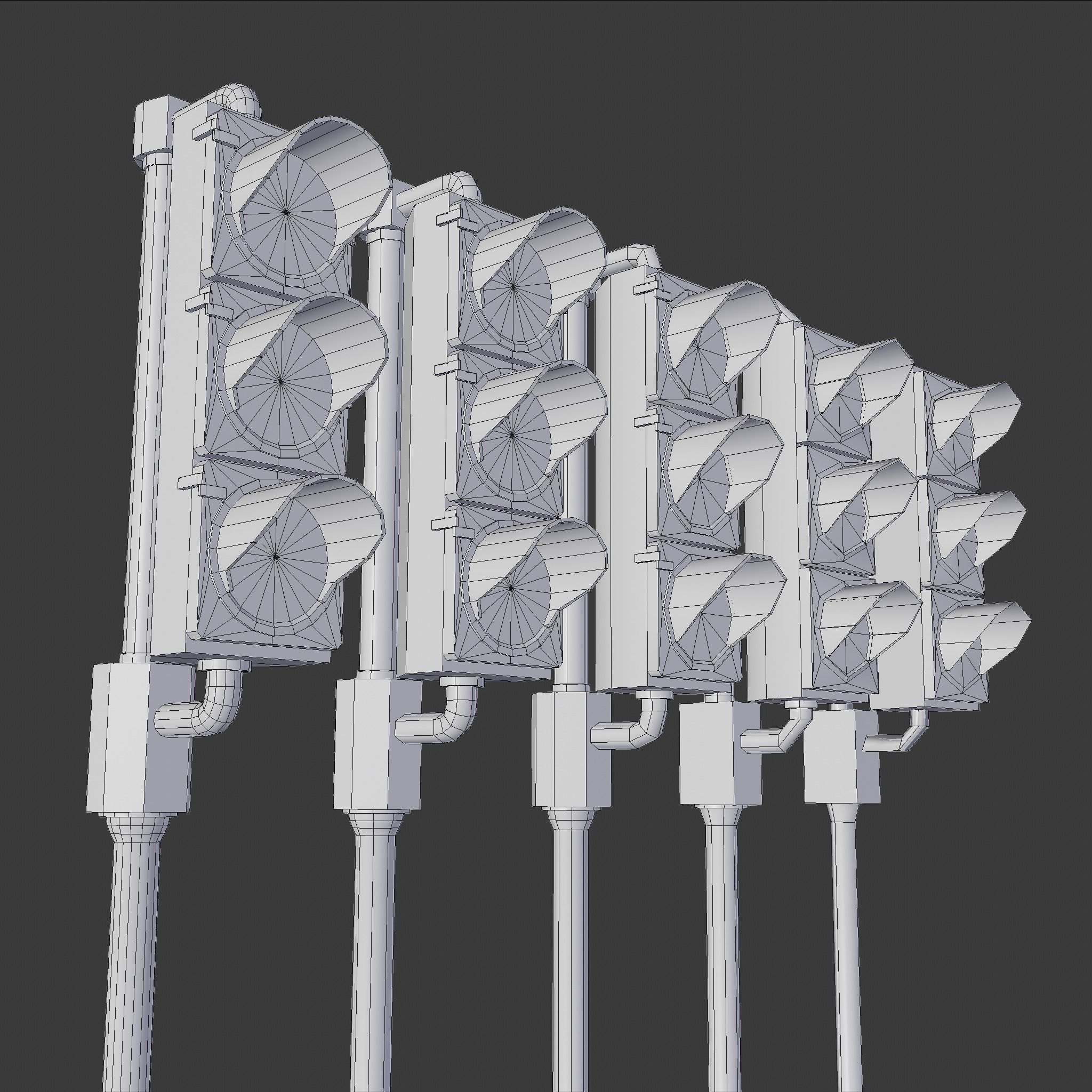 Game-ready rusty postapo retro traffic lights - Unity - UE4 Low-poly 3D model_25