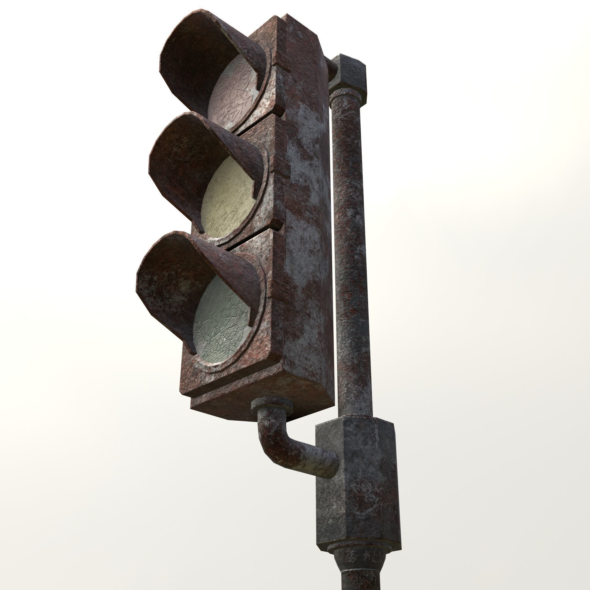 Game-ready rusty postapo retro traffic lights - Unity - UE4 Low-poly 3D model_9