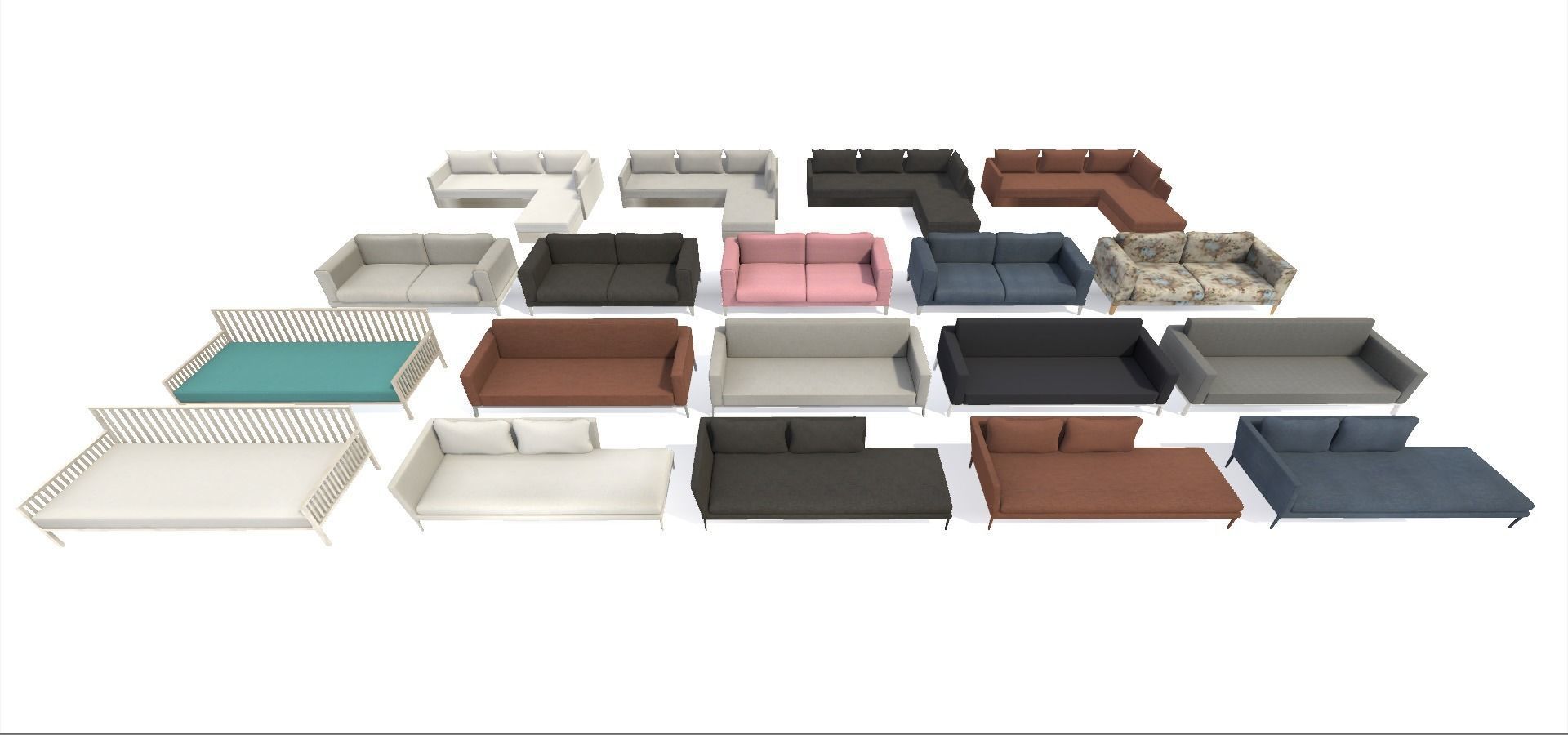 Contemporary Furniture Collection Low-poly 3D model_17
