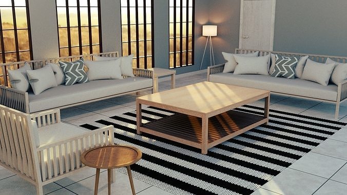 Contemporary Furniture Collection Low-poly 3D model 3