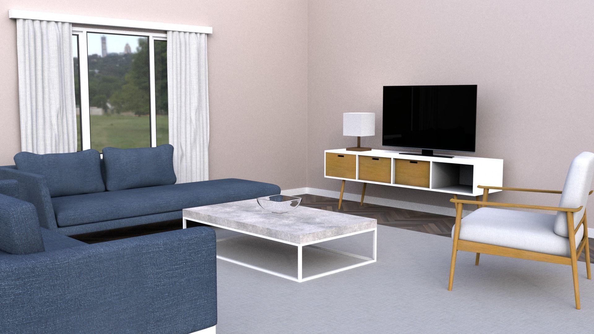 Contemporary Furniture Collection Low-poly 3D model_10