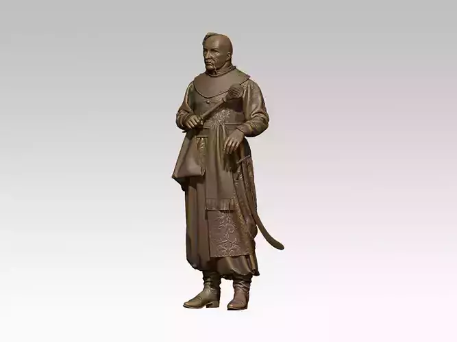 Ataman statue of man holding sword