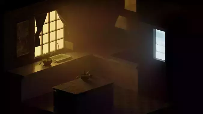 Kitchen model with light