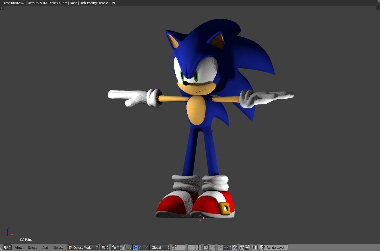 SONIC - RIGGED - PBR  - GABOKAR 3D model_5