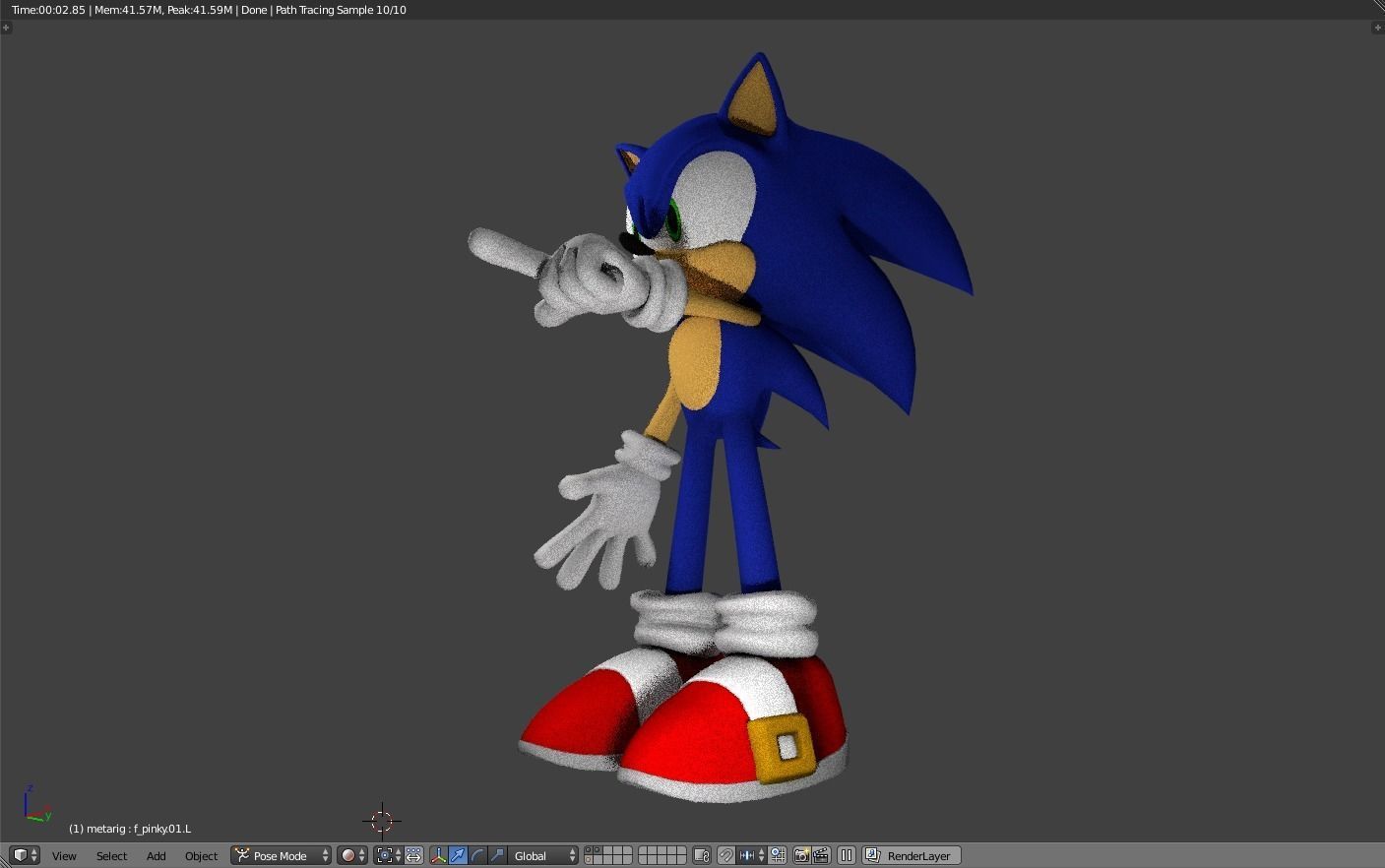 SONIC - RIGGED - PBR  - GABOKAR 3D model_3