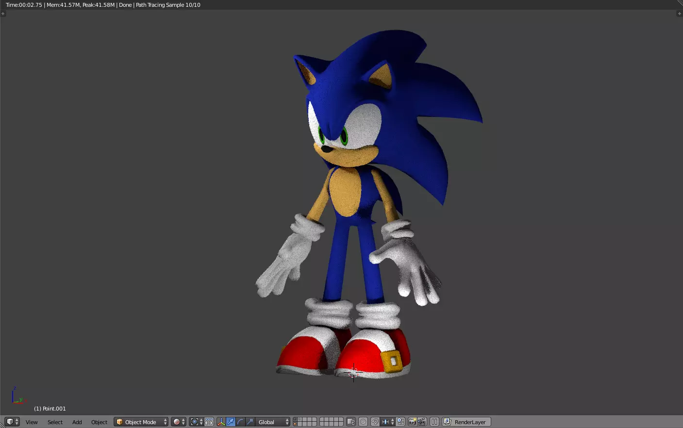 SONIC - RIGGED - PBR  - GABOKAR 3D model_0