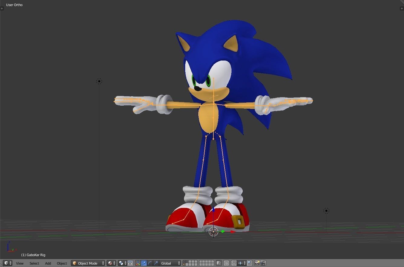 SONIC - RIGGED - PBR  - GABOKAR 3D model_6