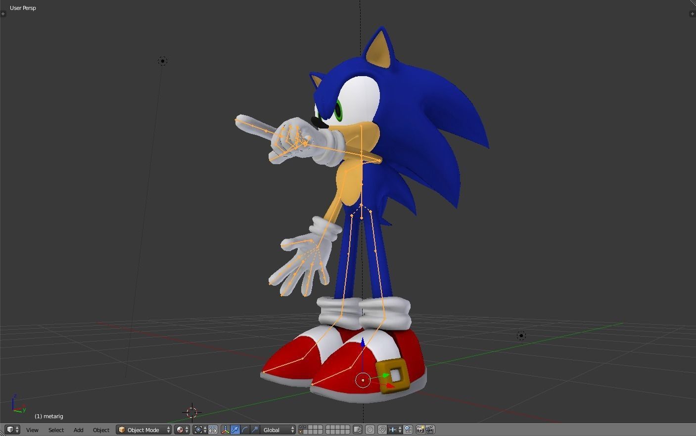 SONIC - RIGGED - PBR  - GABOKAR 3D model_4