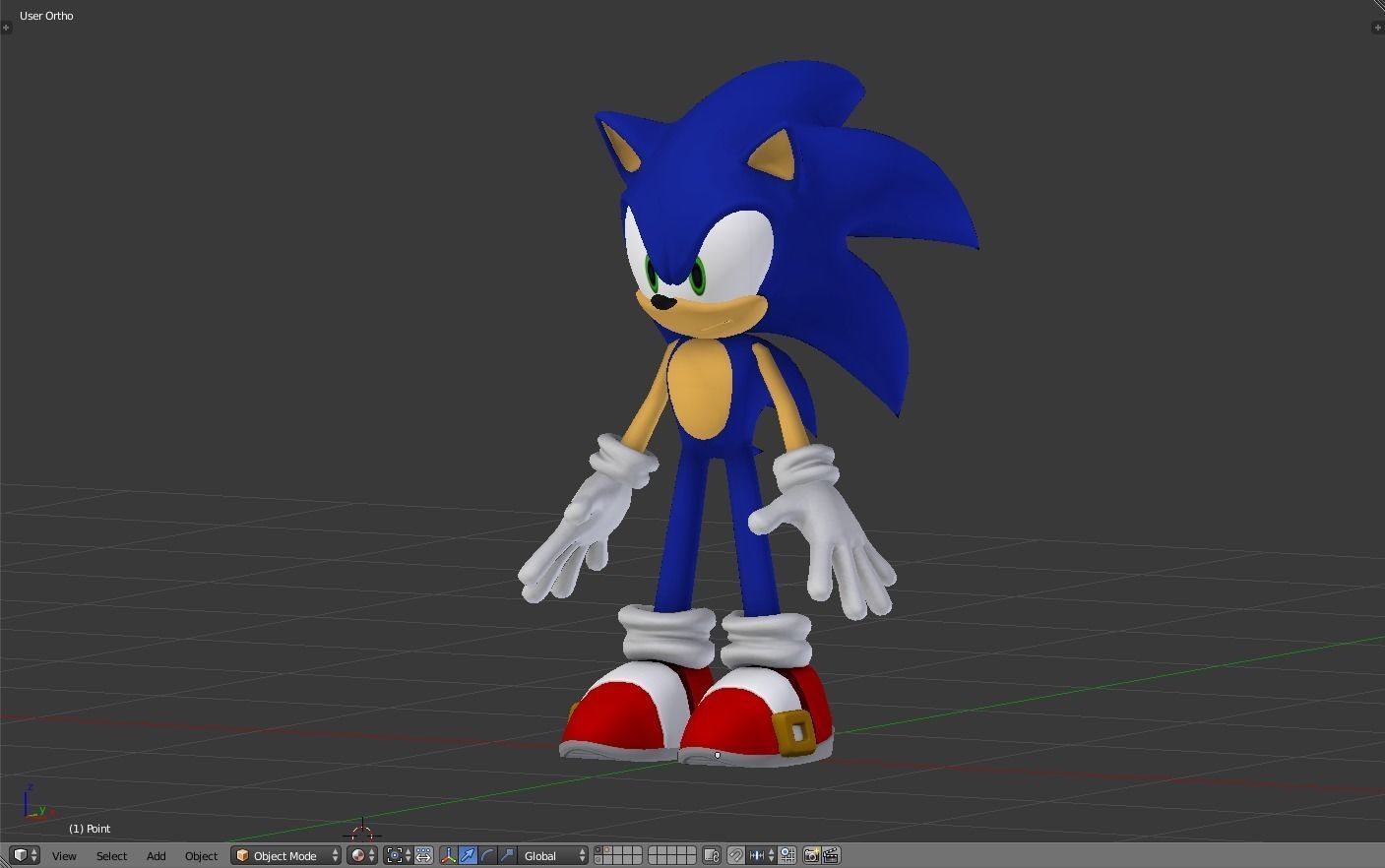 SONIC - RIGGED - PBR  - GABOKAR 3D model_2