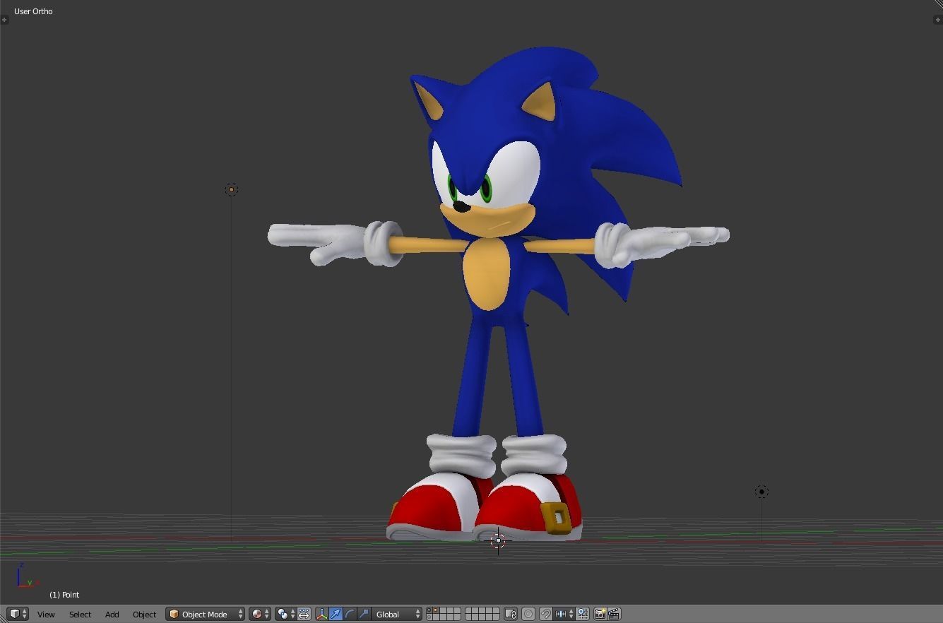 SONIC - RIGGED - PBR  - GABOKAR 3D model_7