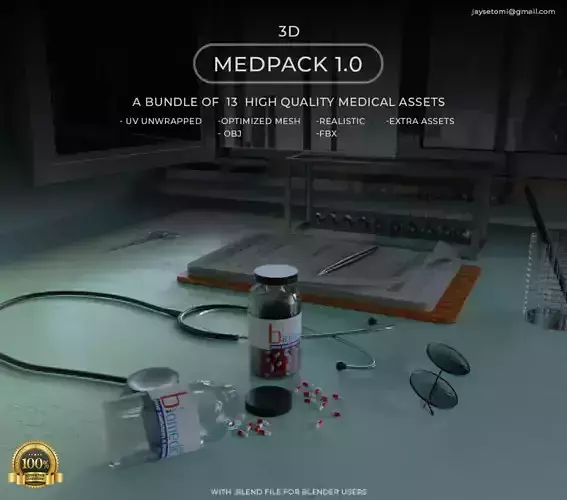 MedPack with medical equipment on table