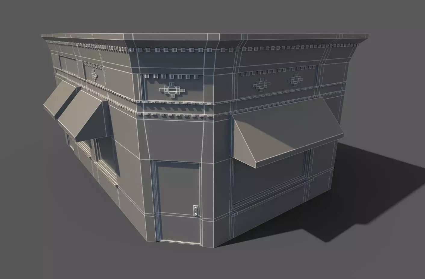 building 8 with awning 3D model_0