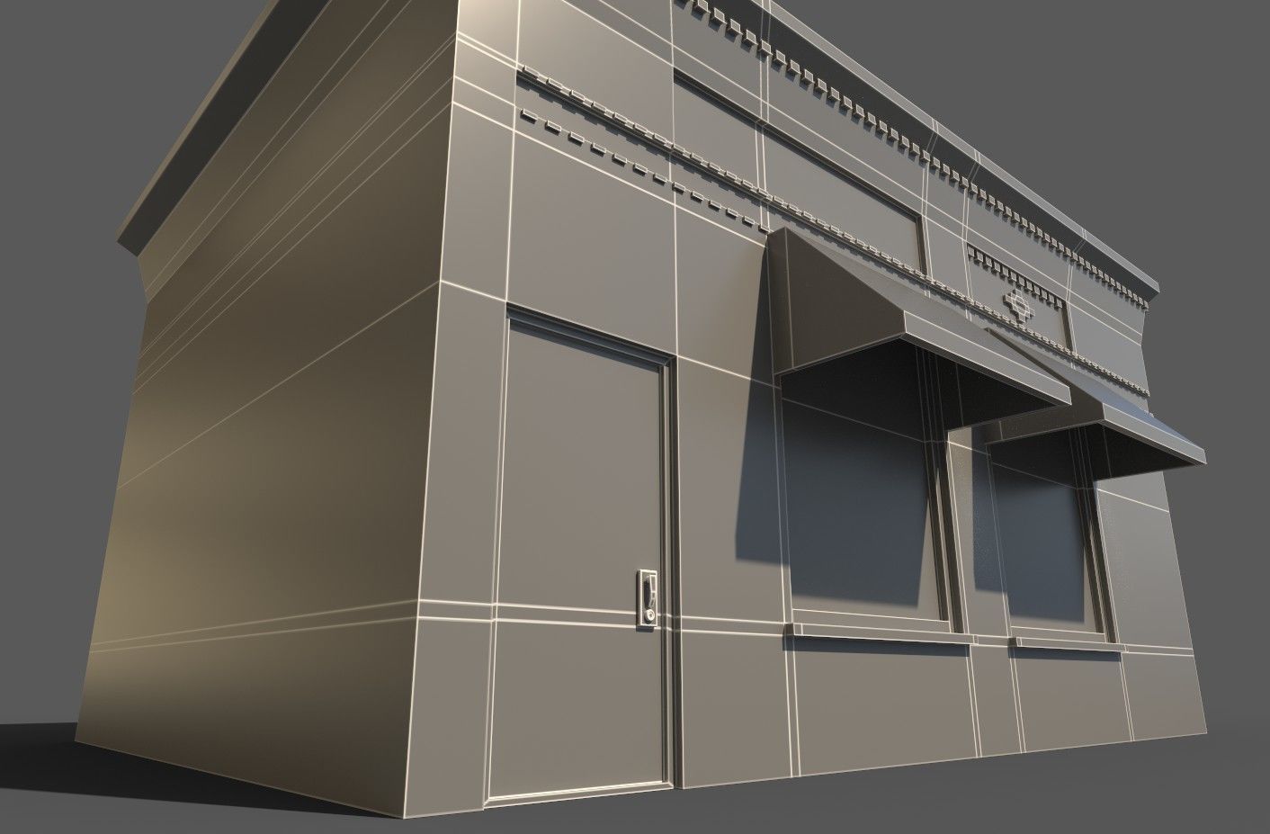building 8 with awning 3D model_1