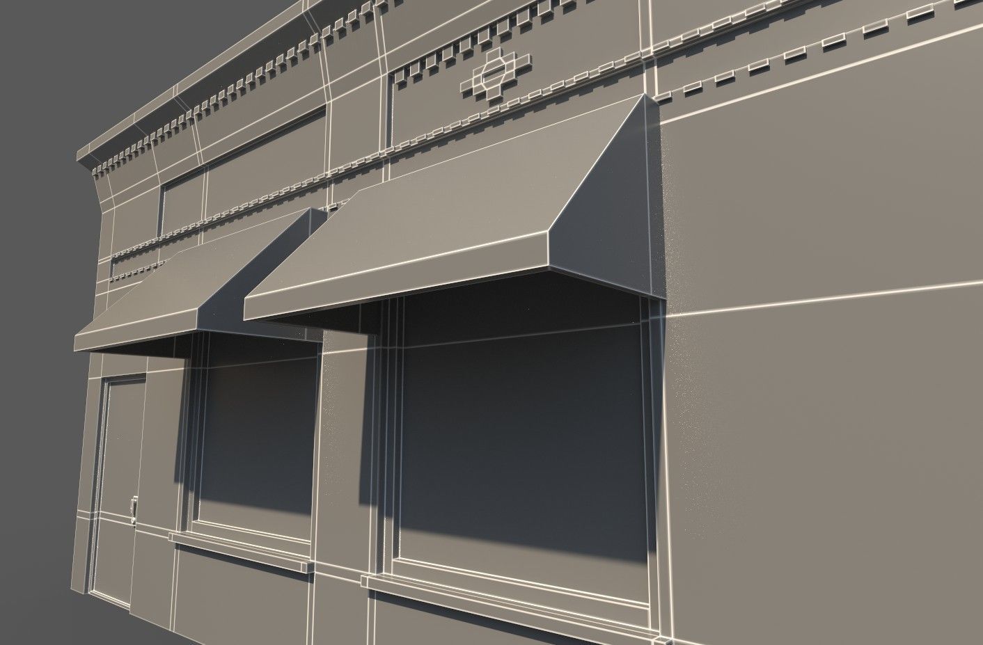 building 8 with awning 3D model_2