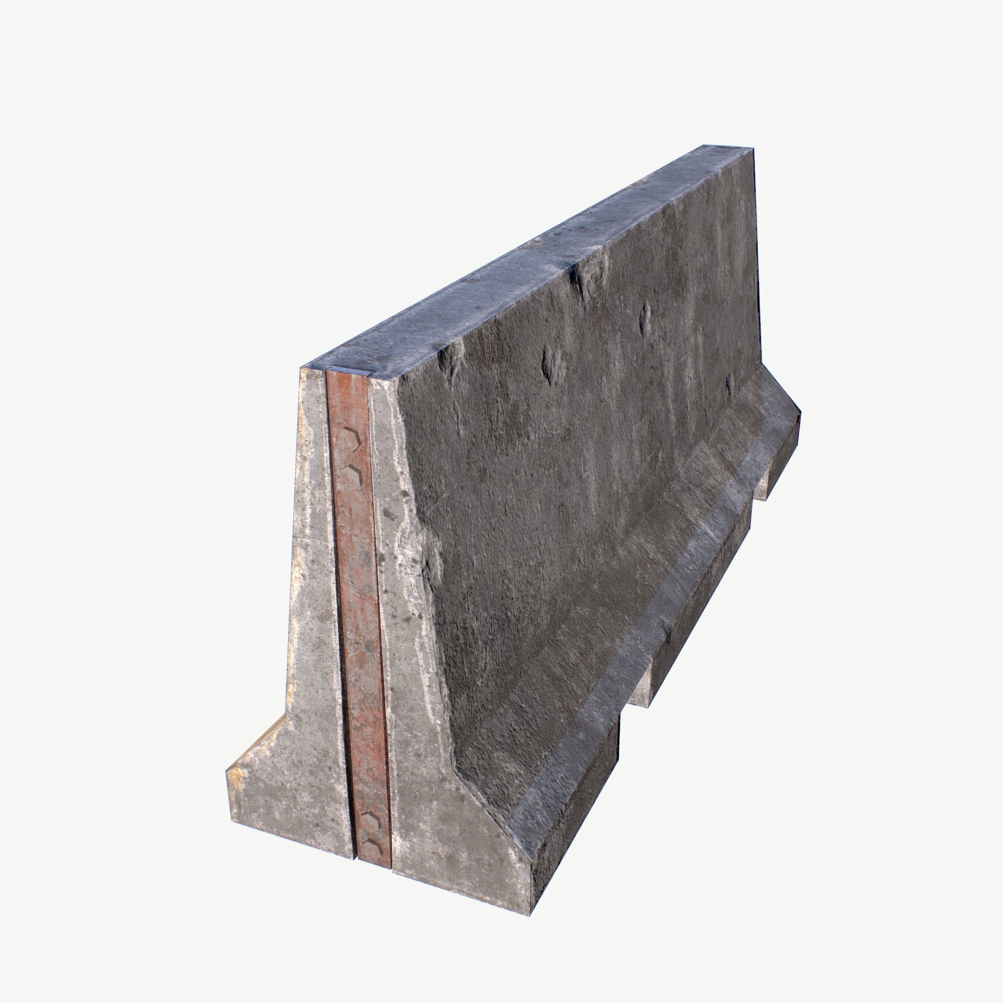 Concrete Barrier Low-poly 3D model_6