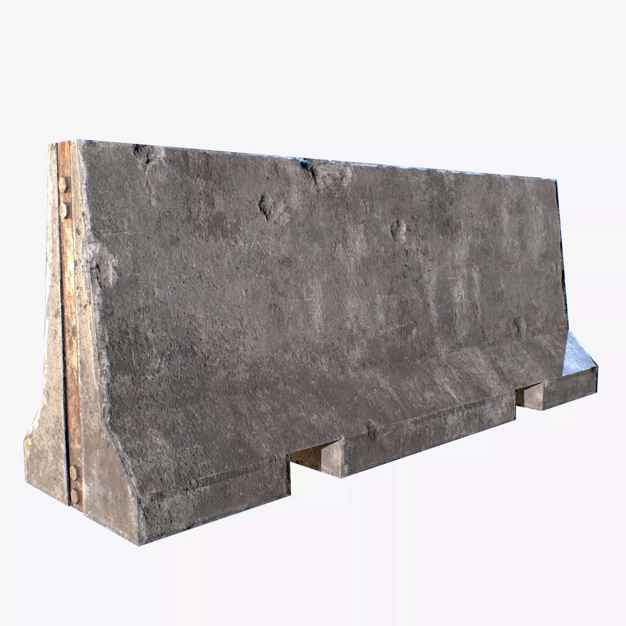 Concrete Barrier Low-poly 3D model_0