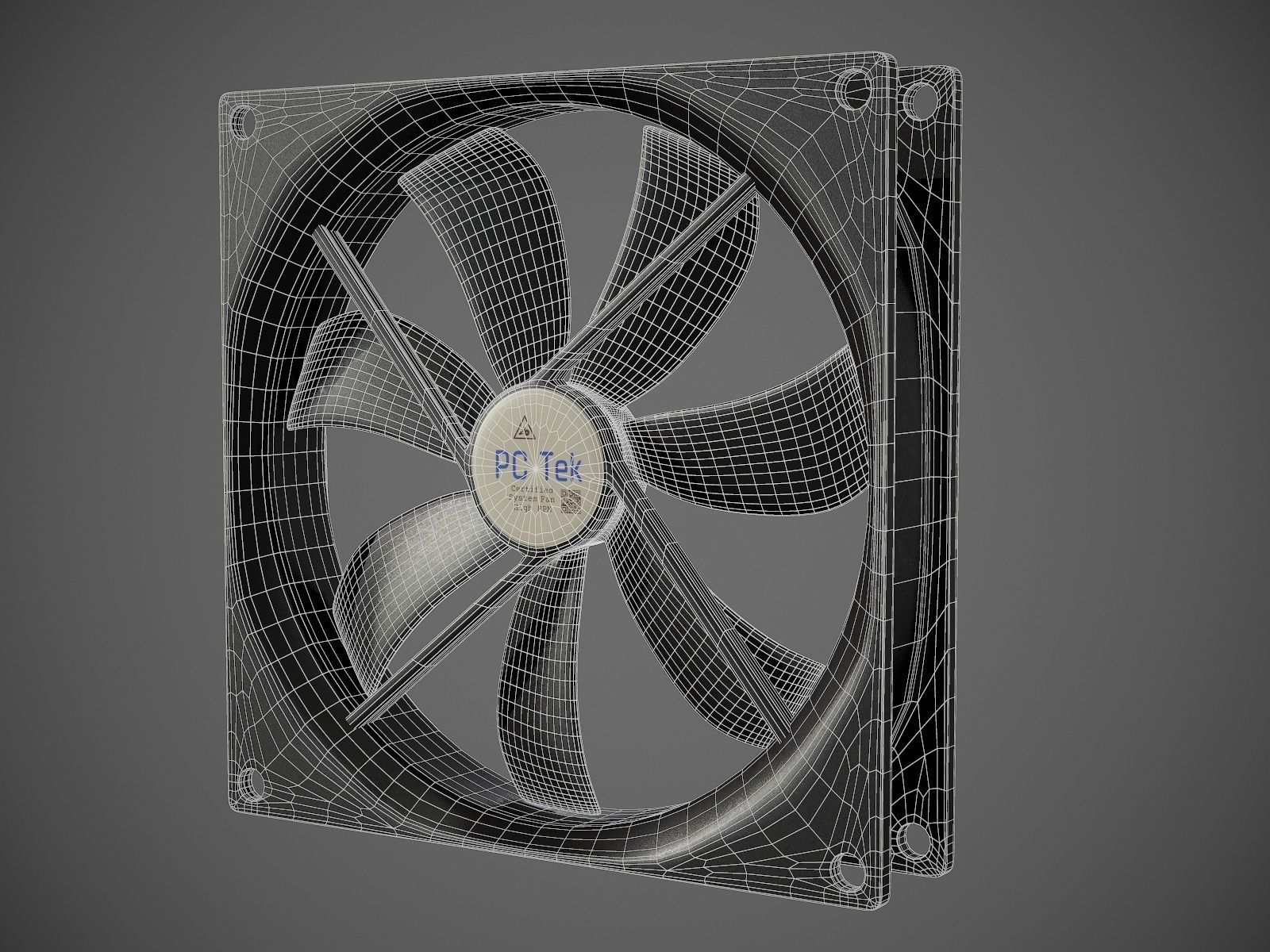 PC system fan PBR 3D model_8