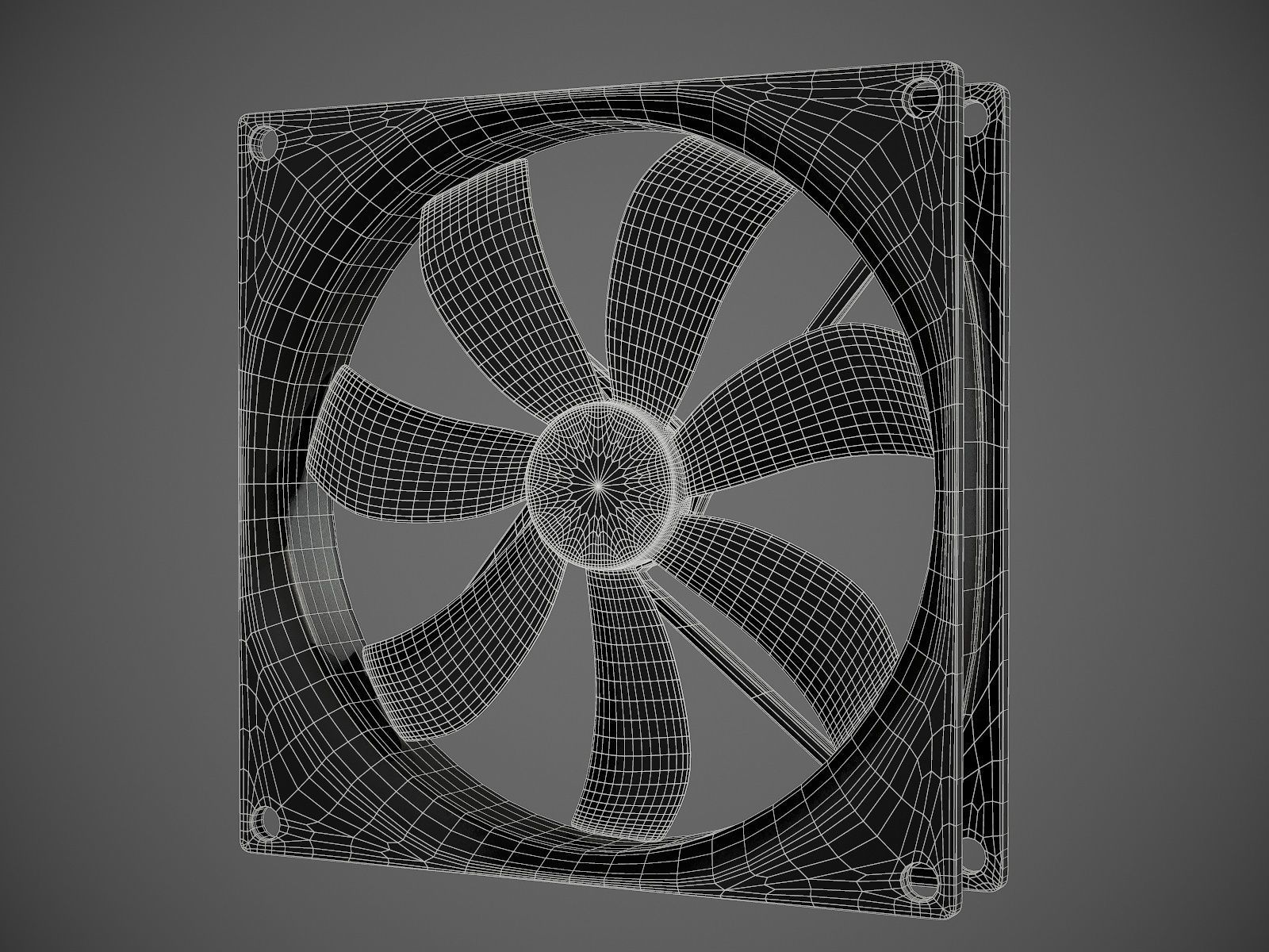 PC system fan PBR 3D model_9