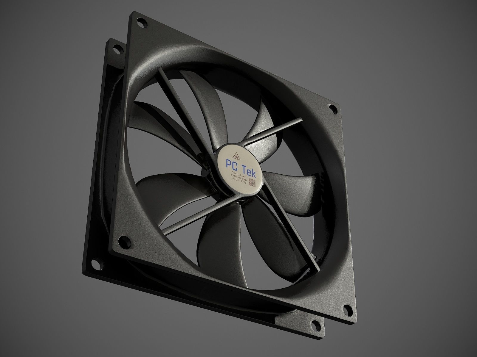 PC system fan PBR 3D model_7
