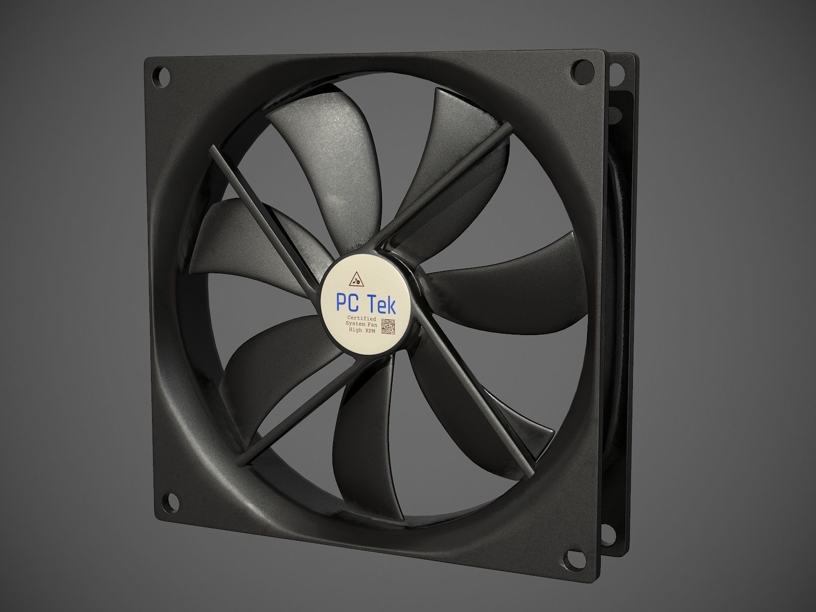 PC system fan PBR 3D model_3