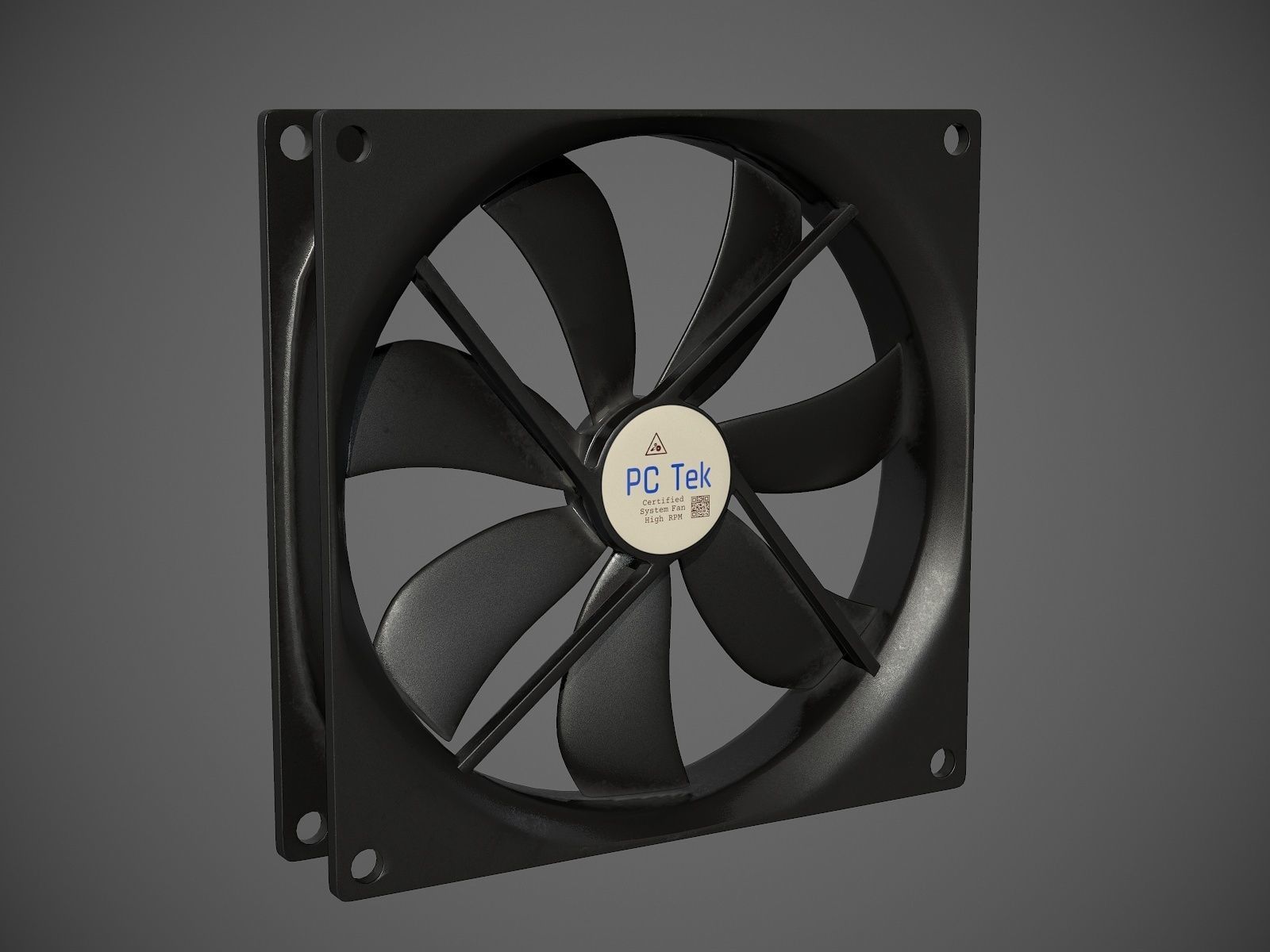 PC system fan PBR 3D model_1
