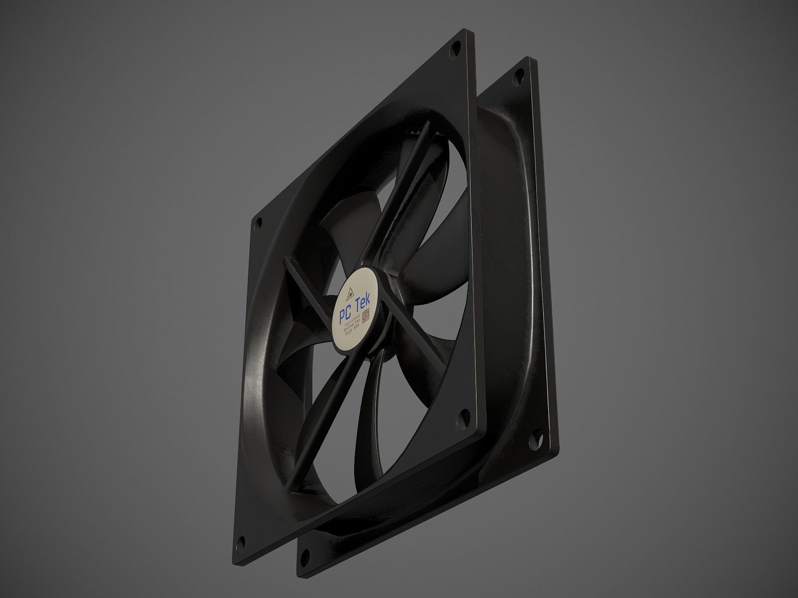 PC system fan PBR 3D model_6
