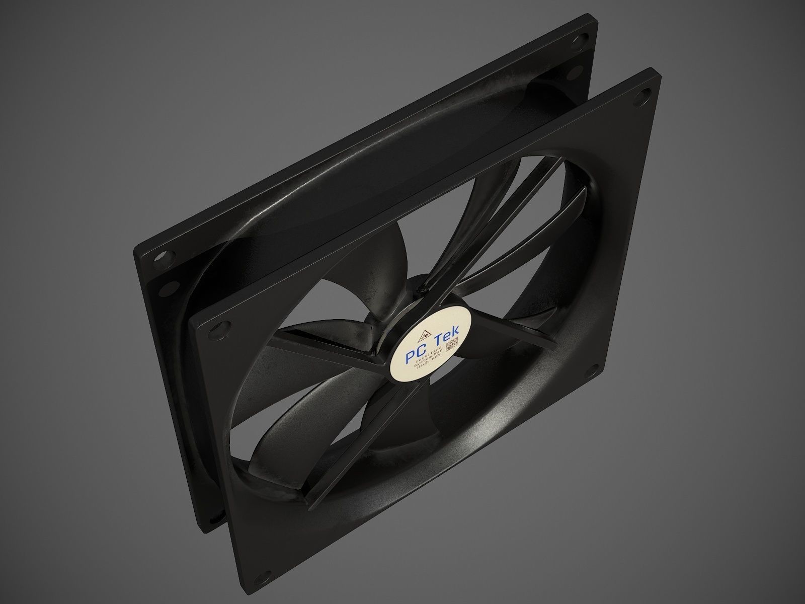 PC system fan PBR 3D model_4