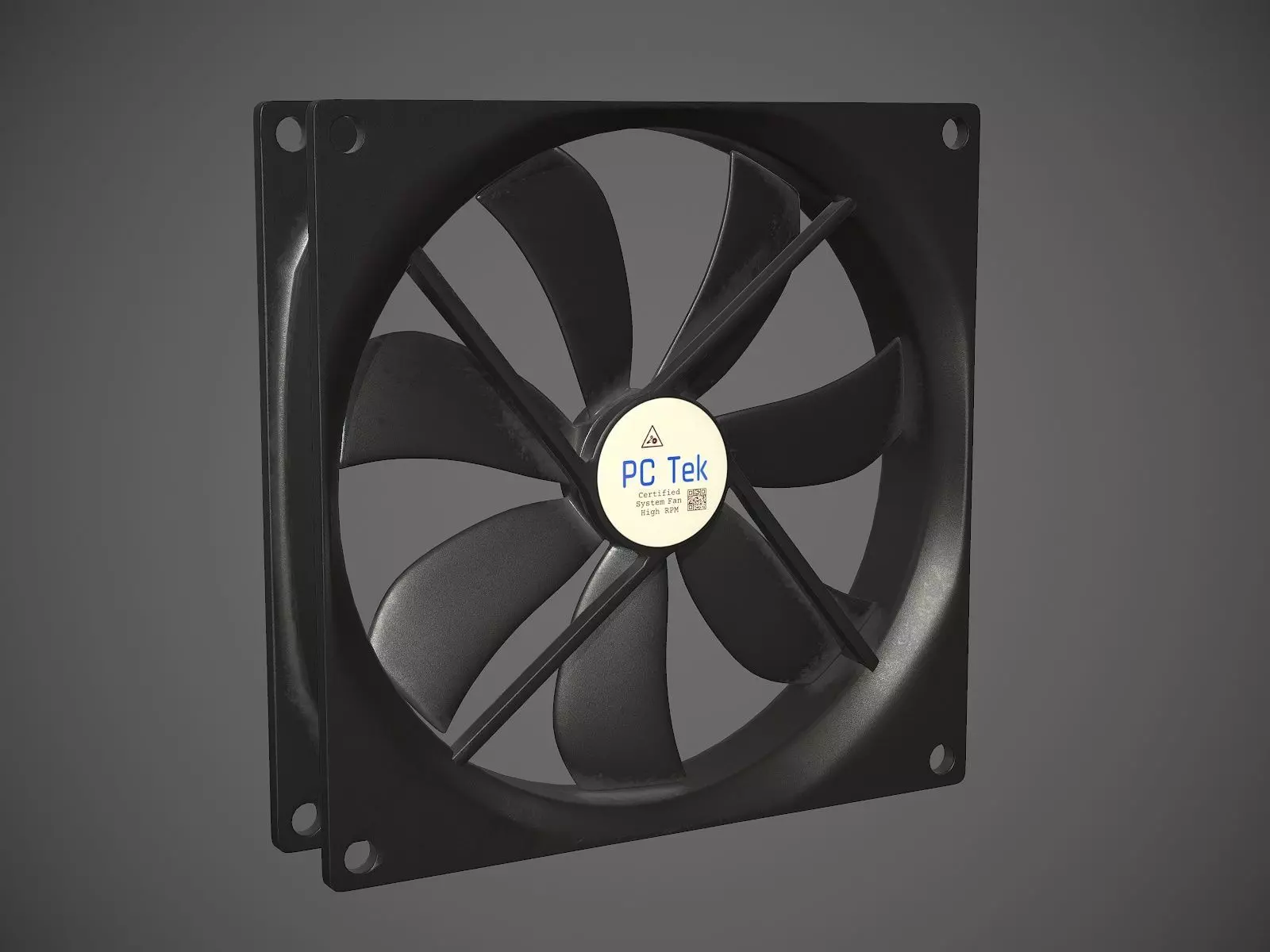 PC system fan PBR 3D model_0